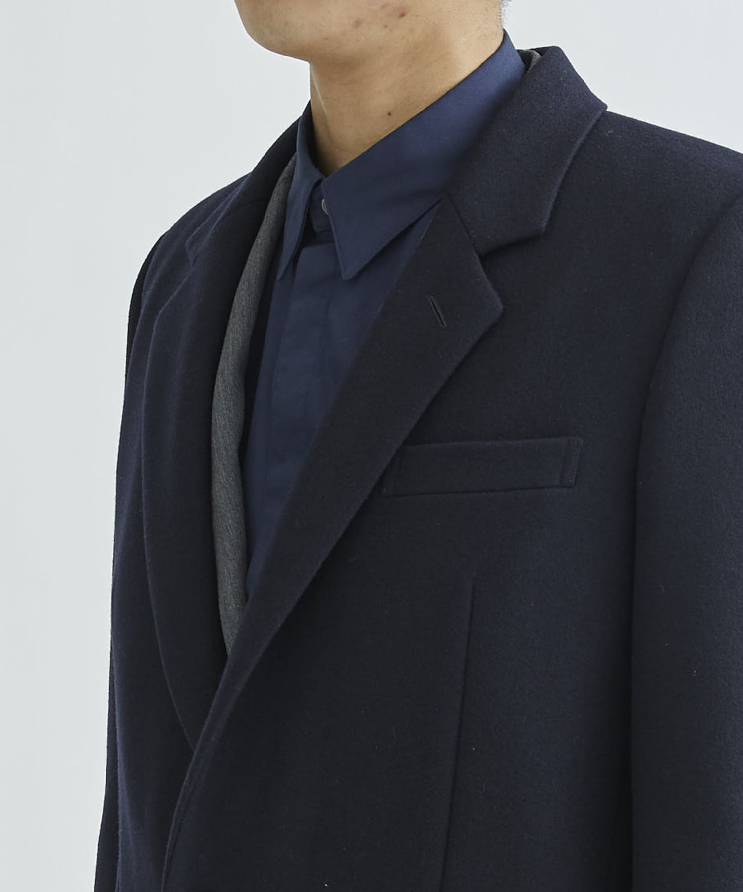 MELTON CHESTERFIELD COAT(44 NAVY): JOHN LAWRENCE SULLIVAN: MENS