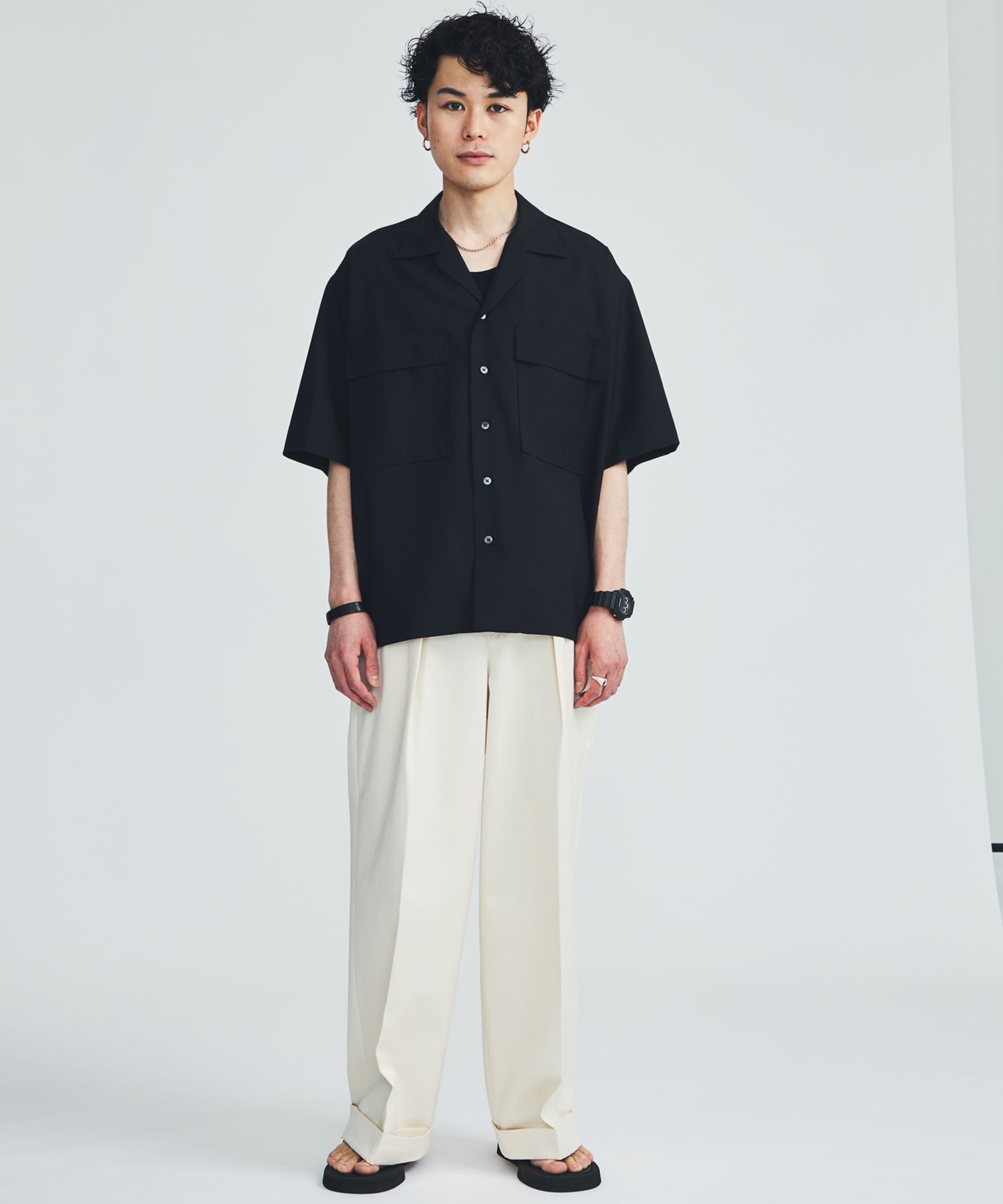 PLEATED WIDE TROUSERS(1 WHITE): MARKAWARE: MENS| STUDIOUS ONLINE公式通販サイト PLEATED WIDE TROUSERS(1 WHITE): MARKAWARE: MENS| STUDIOUS ONLINE公式通販サイト