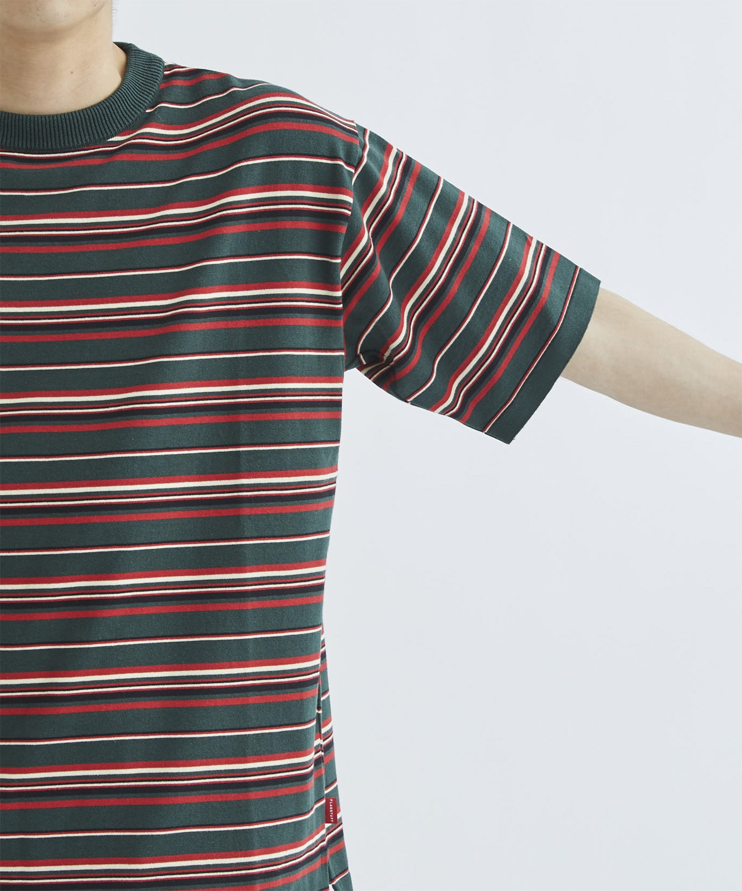 BORDER KNIT S/S TEE F-LAGSTUF-F