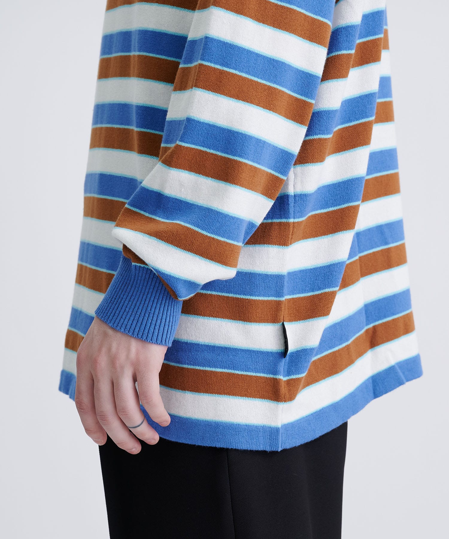 STRIPE LS COTTON SWEATER F-LAGSTUF-F