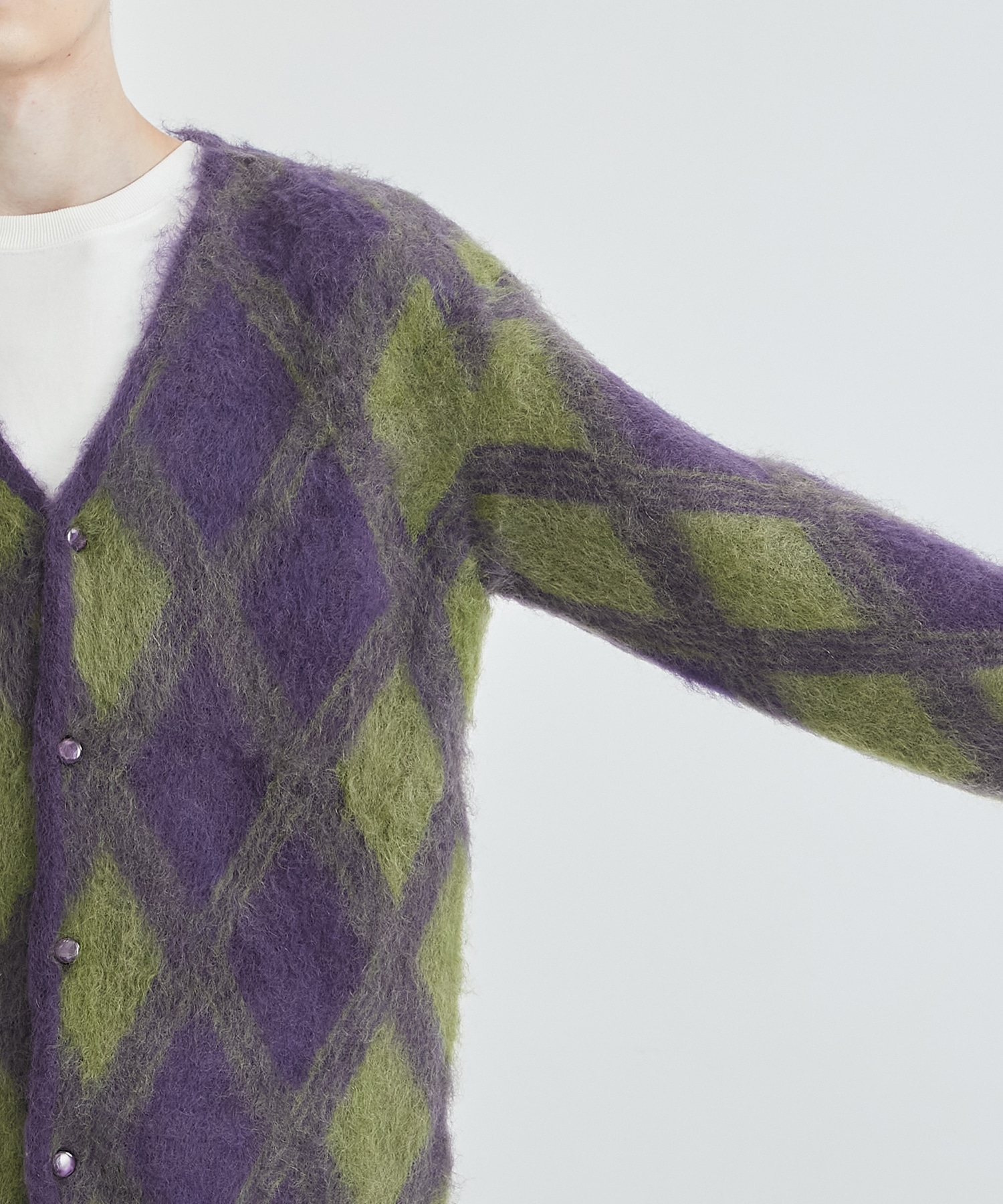 Mohair Cardigan - Argyle｜NEEDLES