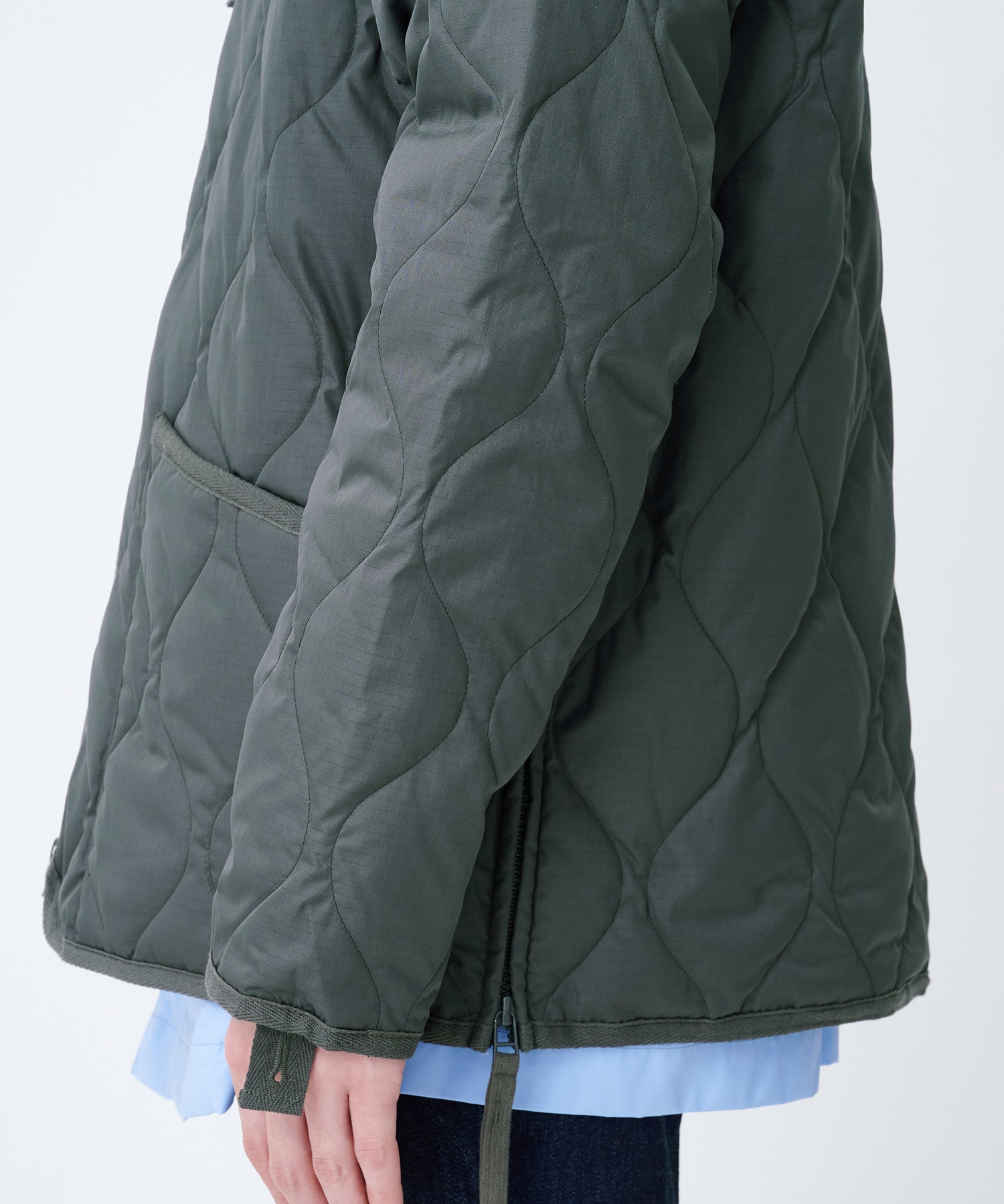 MILITARY W-ZIP V NECK DOWN JKT TAION/TAION EXTRA