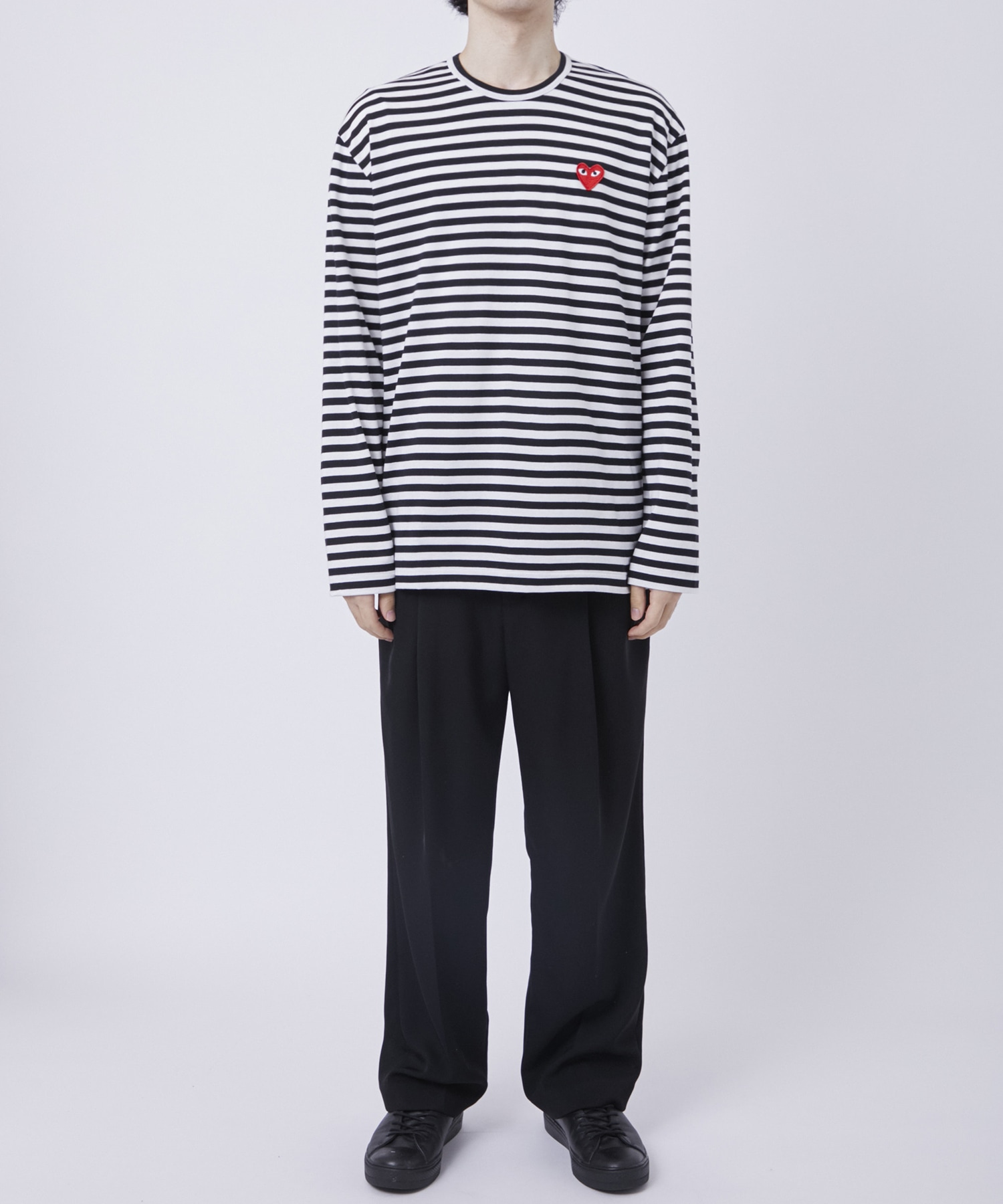 AX-T164-051 Unisex Border Long Sleeve T-Shirt PLAY COMME des GARCONS