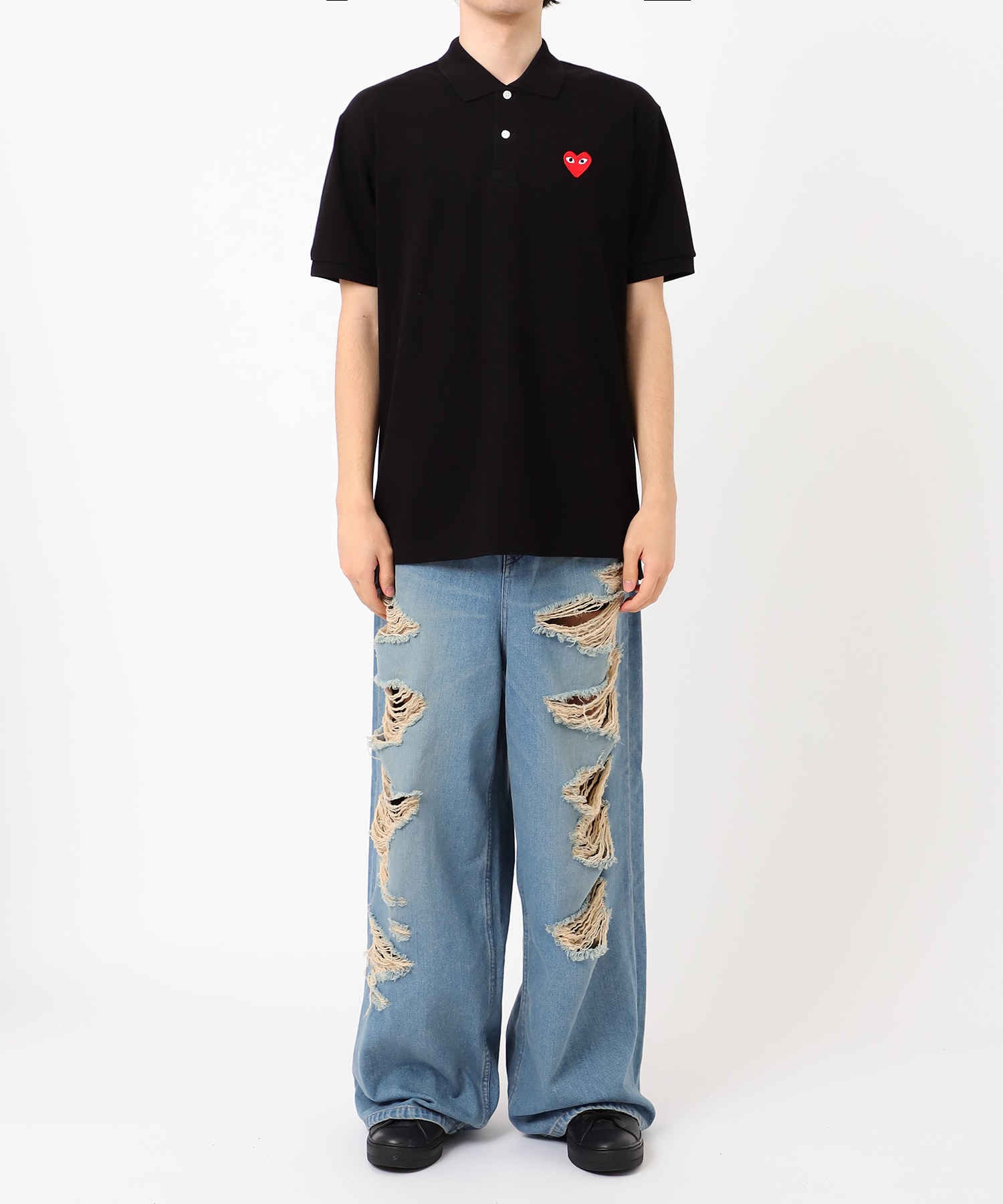 AX-T006-051 Unisex Polo  Black PLAY COMME des GARCONS