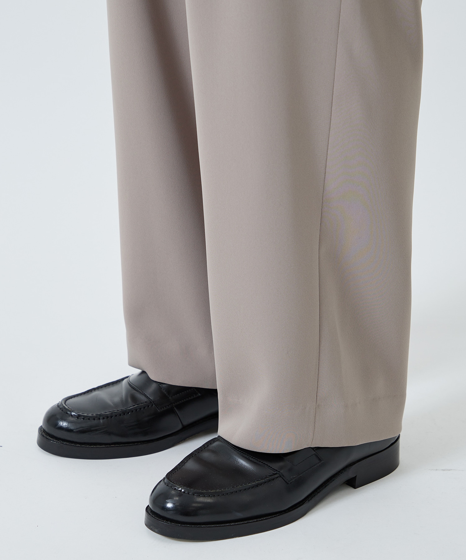 Double Satin 2 Tuck Wide Pants with Long Belt CULLNI