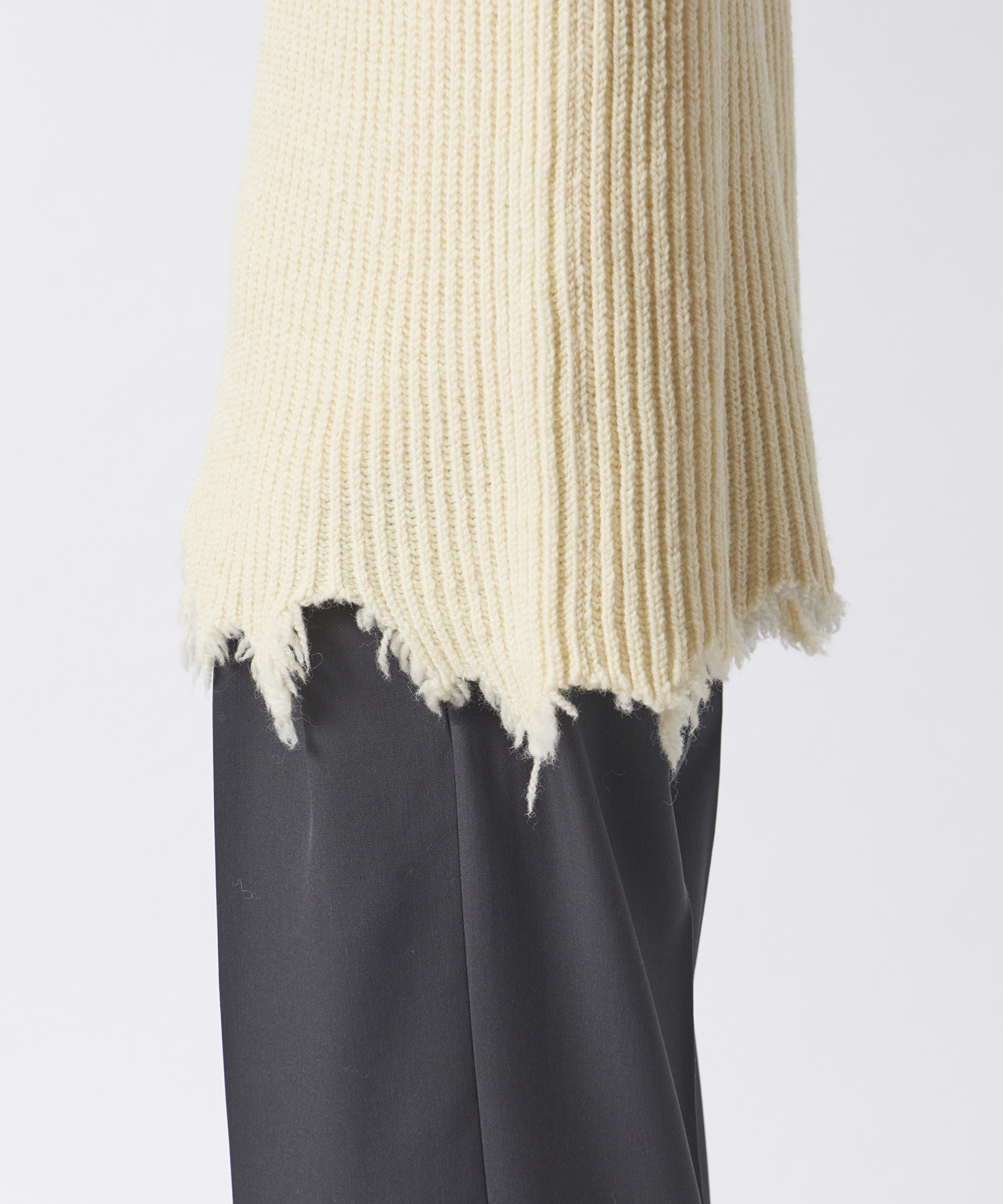 Wool broken knit high neck sweater 08sircus