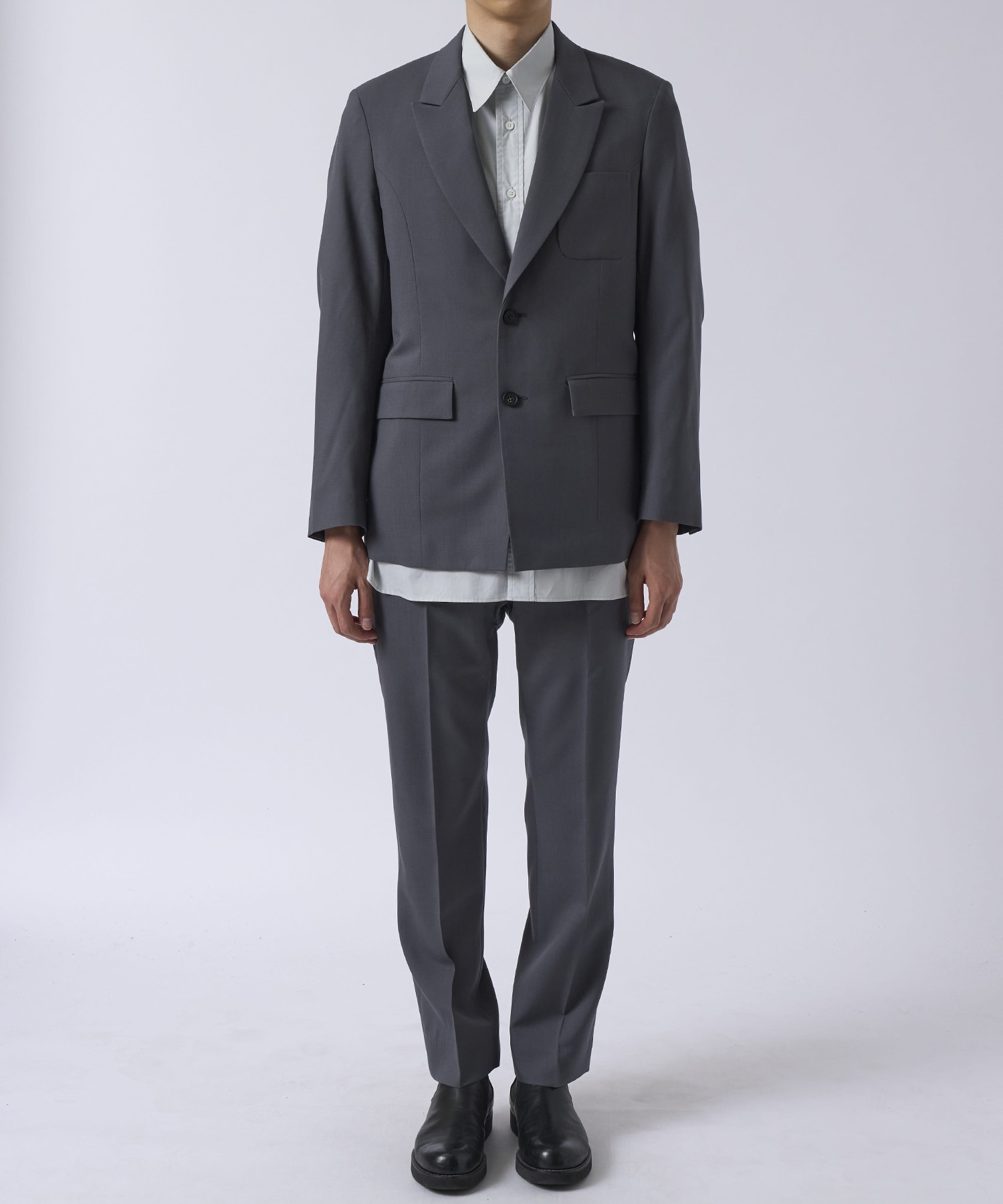 Water-repellent Wool Straight Trousers MATSUFUJI