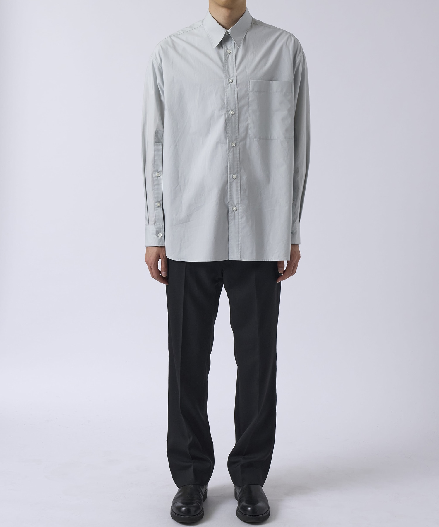 Water-repellent Wool Straight Trousers MATSUFUJI