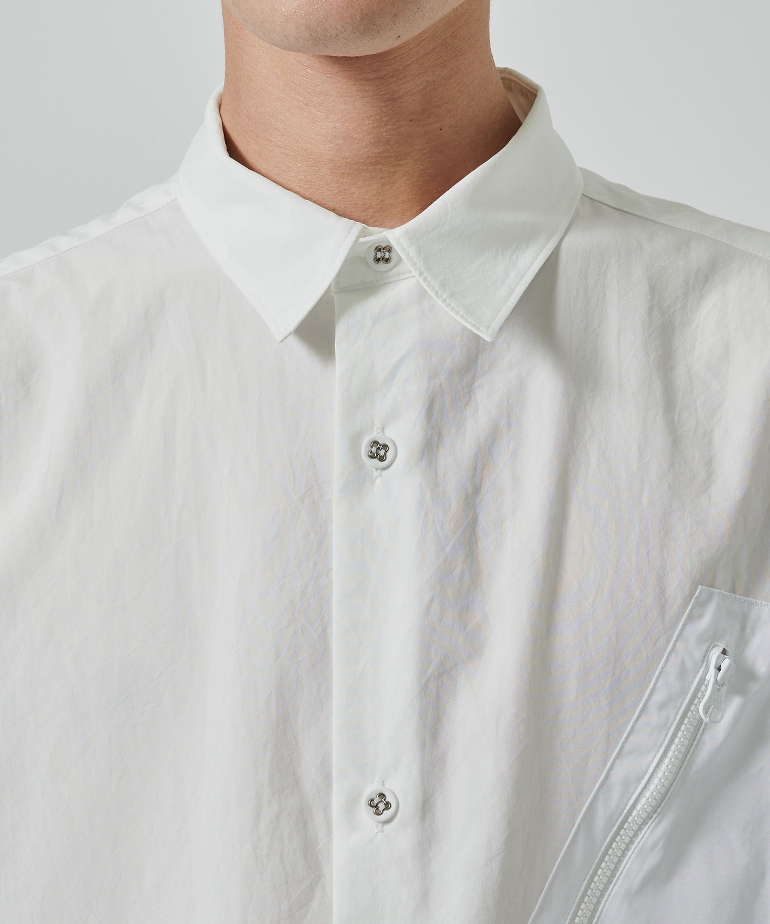 〈別注〉 DRAW CORD S/S POCKET SHIRTS White Mountaineering