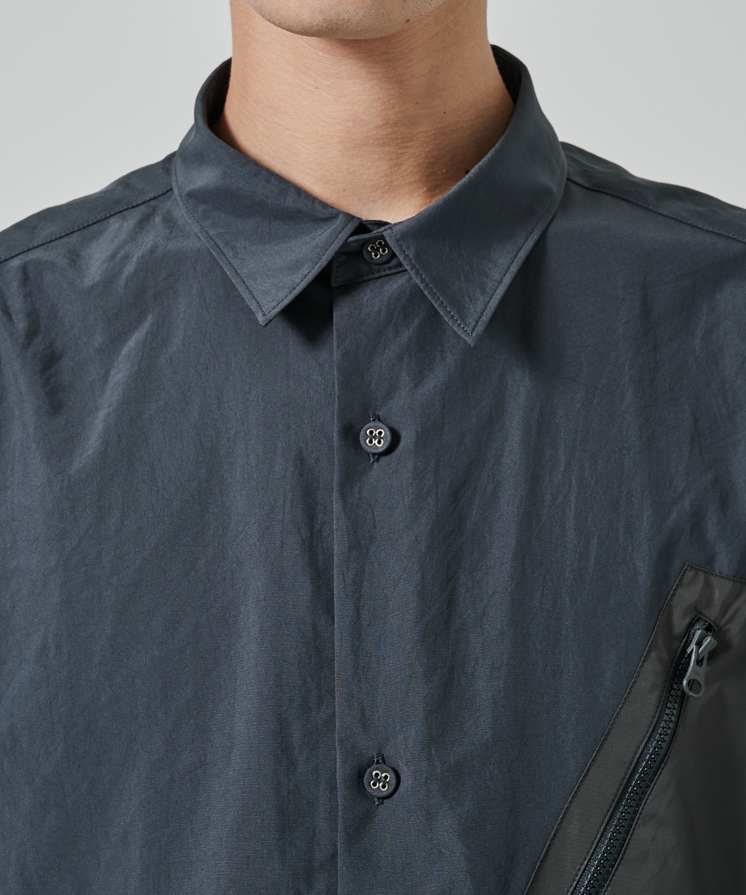 〈別注〉 DRAW CORD S/S POCKET SHIRTS White Mountaineering
