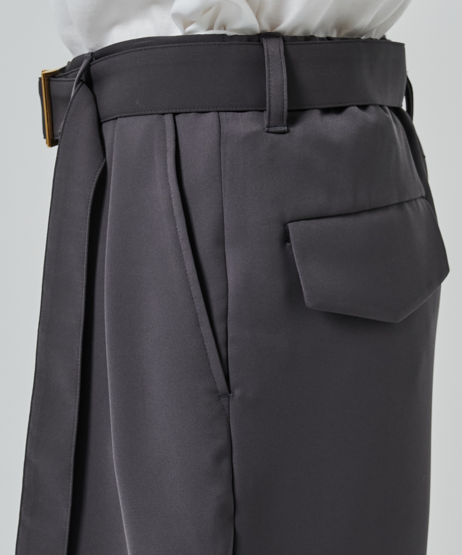 〈別注〉2Tuck Pants with Long Belt for STUDIOUS CULLNI