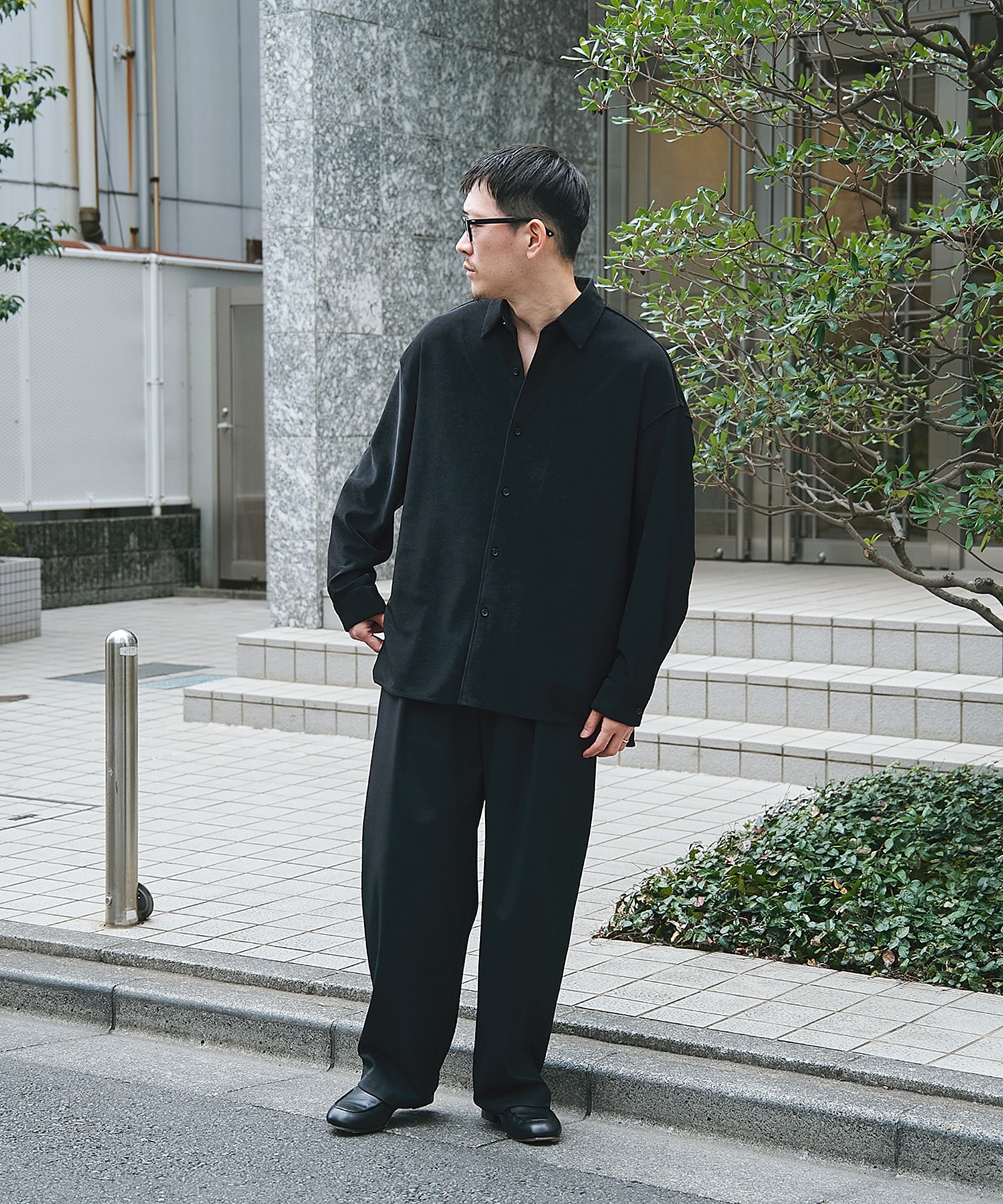 ナロープリーツリラックスシャツ STUDIOUS