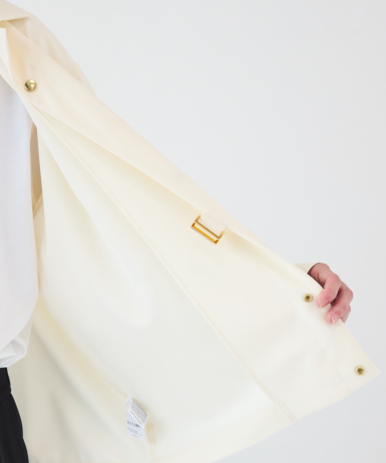 Stretch Twill Tie Locken Open Collar Shirt CULLNI