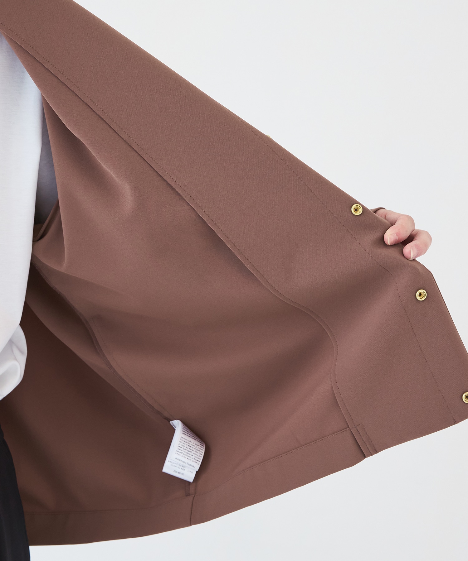Stretch Twill Tie Locken Open Collar Shirt CULLNI