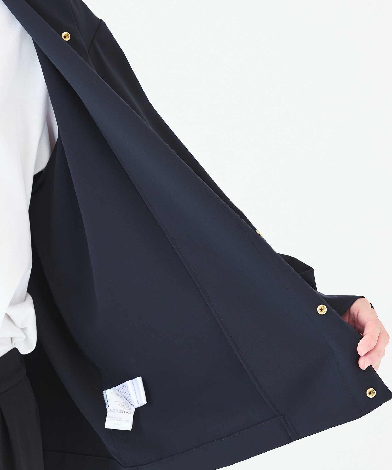 Stretch Twill Tie Locken Open Collar Shirt CULLNI