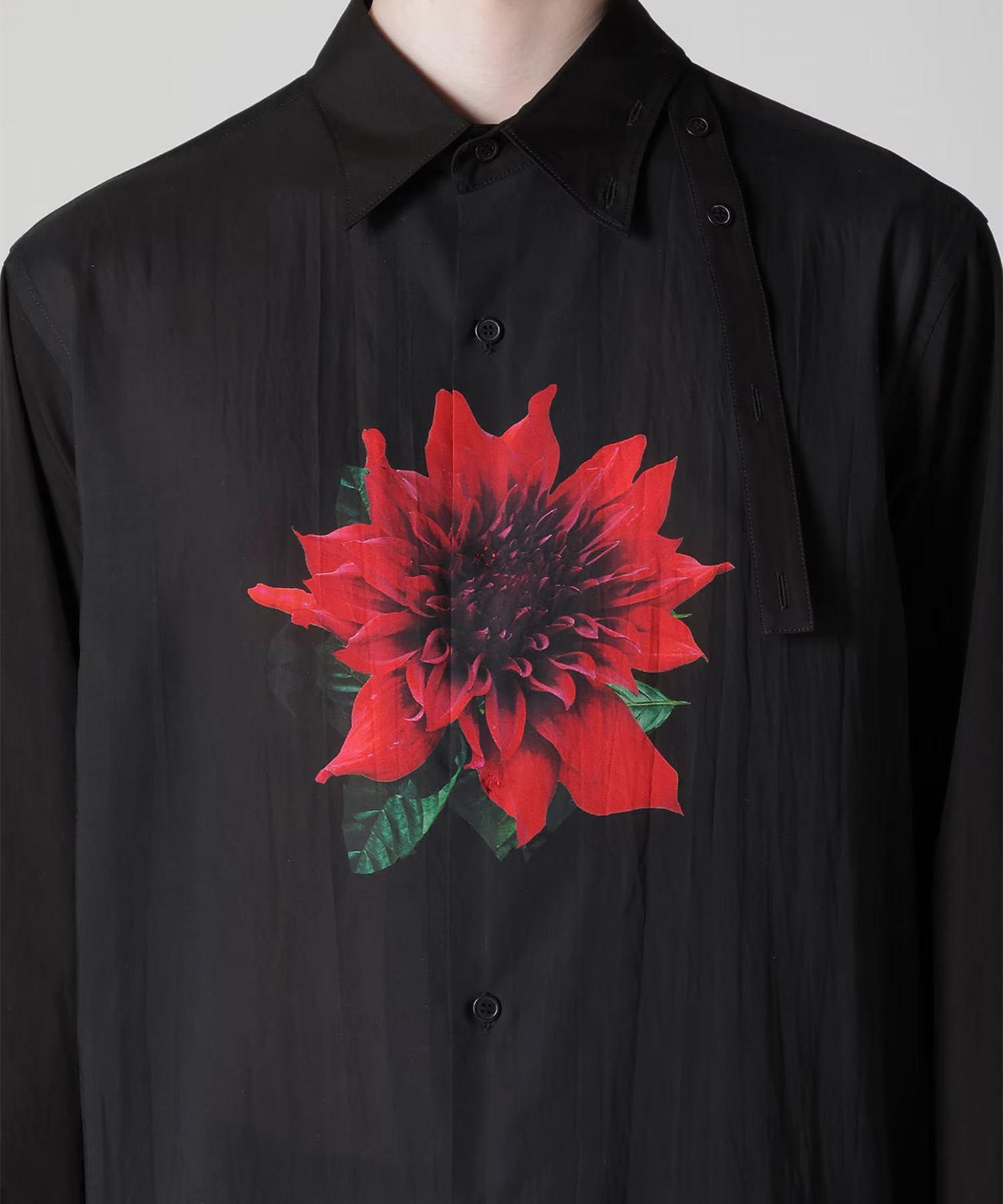 OVERSIZED SILHOUETTE SHIRT IN BROAD AND CELLULOSE BLACK DAHL Y's for men