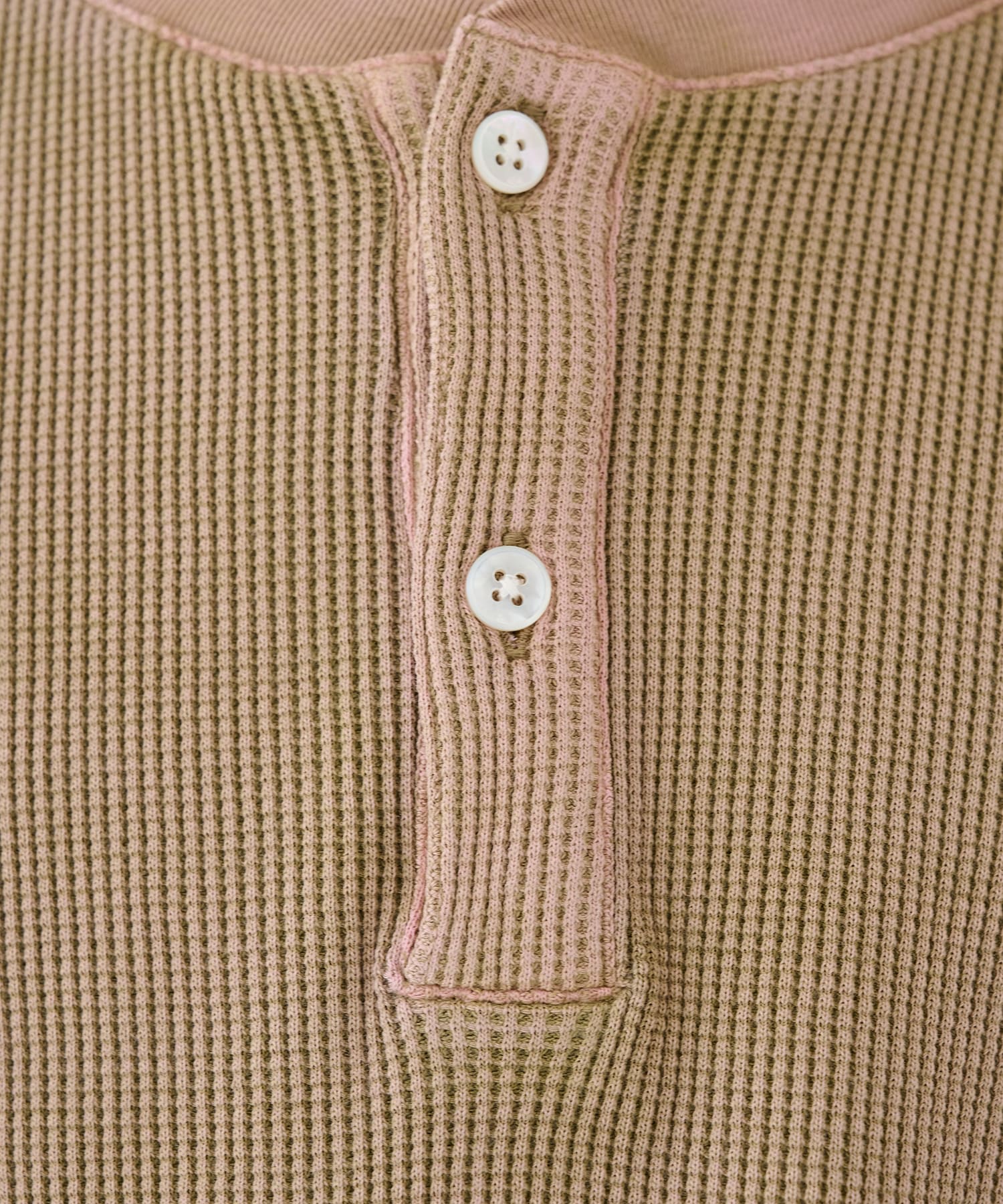 18G Garment Dye Waffle Henry Neck KANEMASA PHIL.