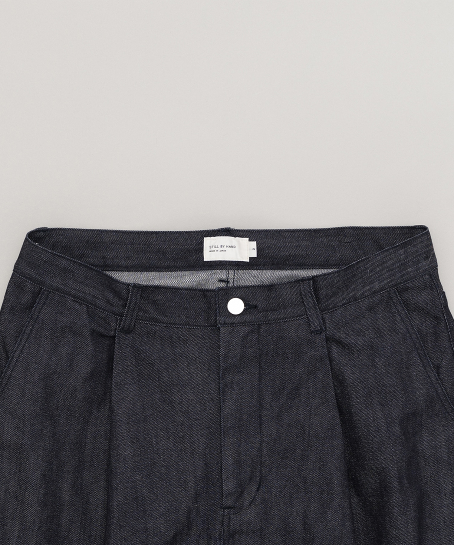 Deep tuck wide denim pants STILL BY HAND