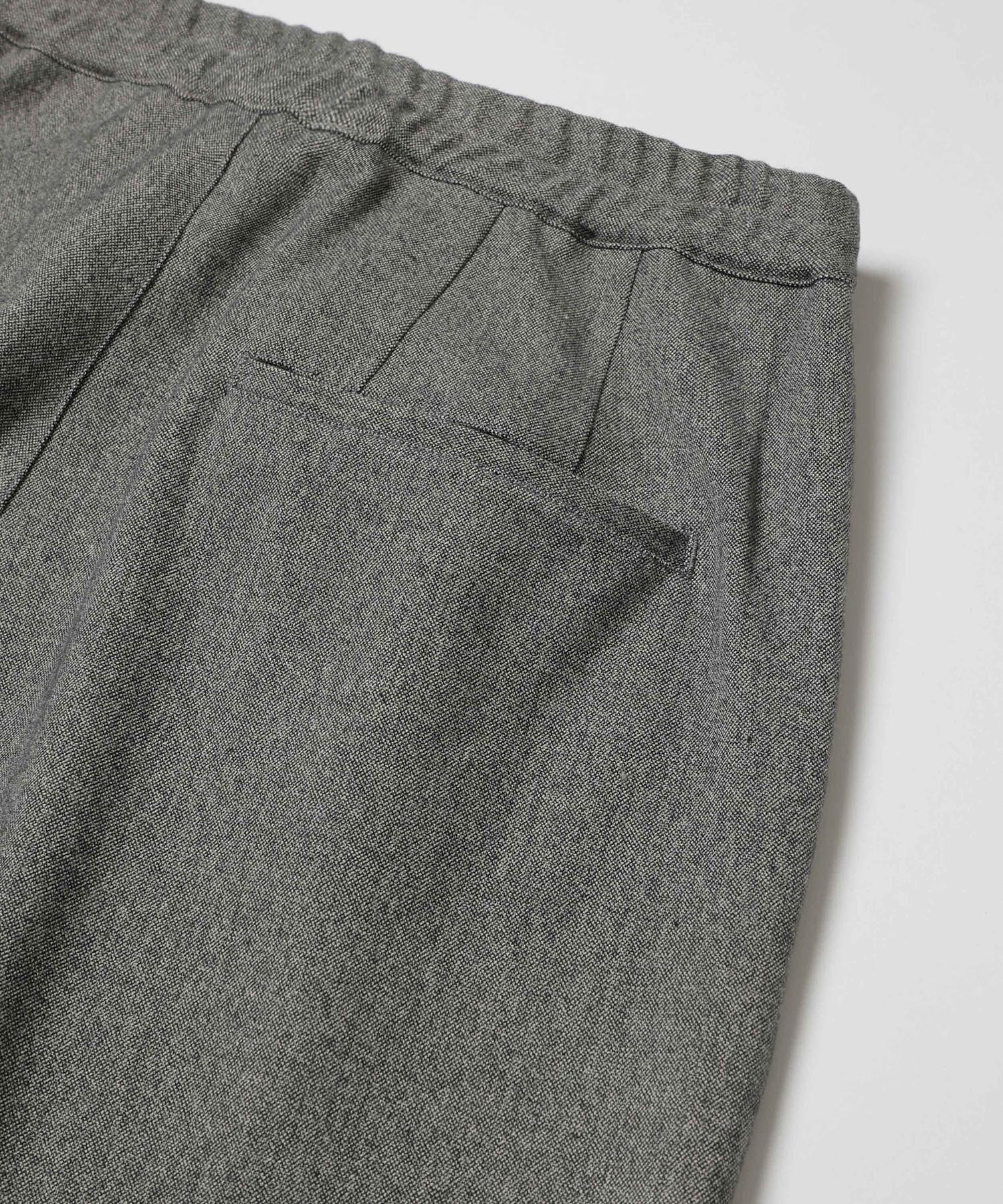 PEACHSKIN STRETCH GABARDINE /2TACK WIDE EASY PANTS MR.OLIVE