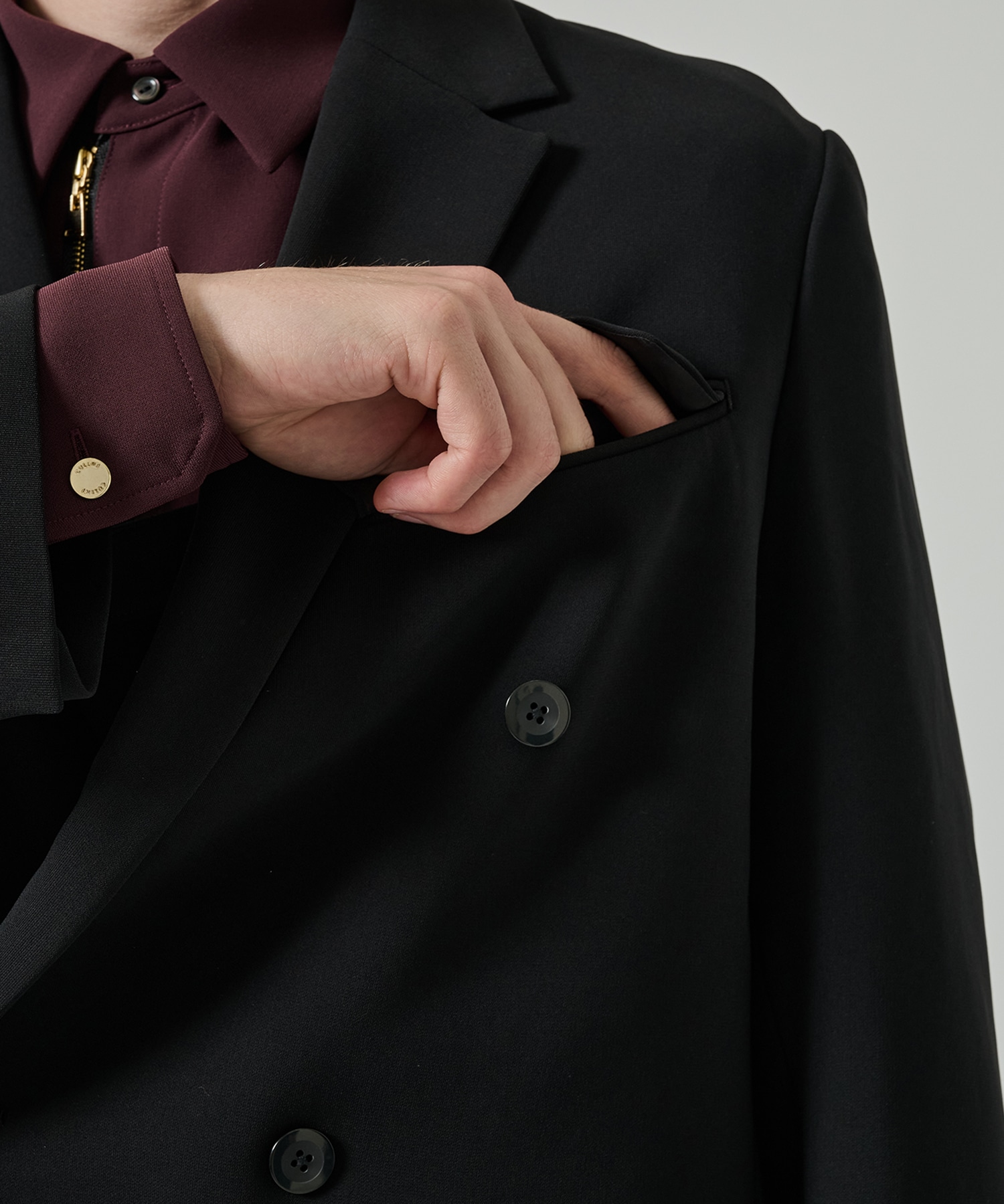 Double Cloth Slant Belt Tailored Jacket CULLNI