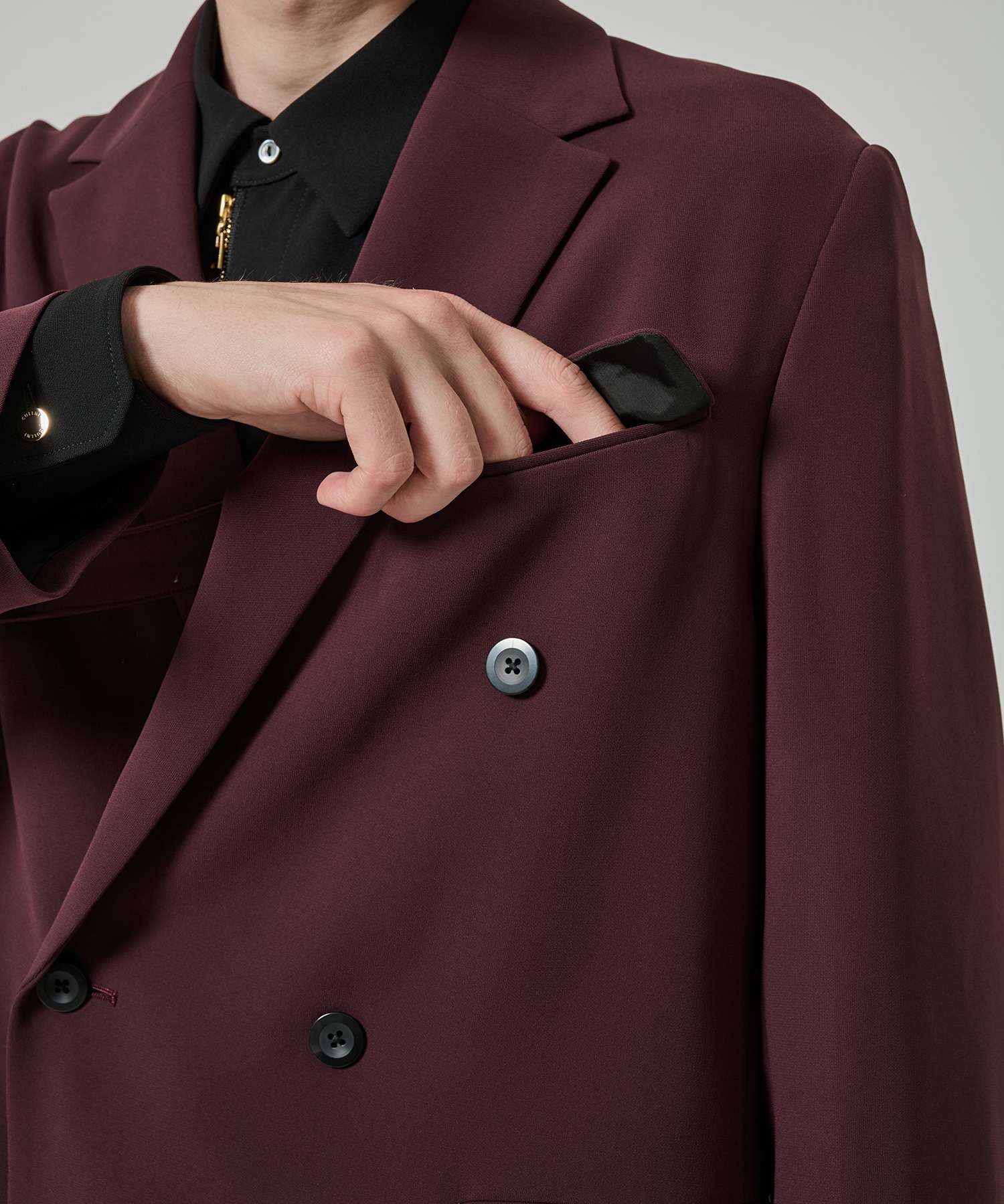 Double Cloth Slant Belt Tailored Jacket CULLNI