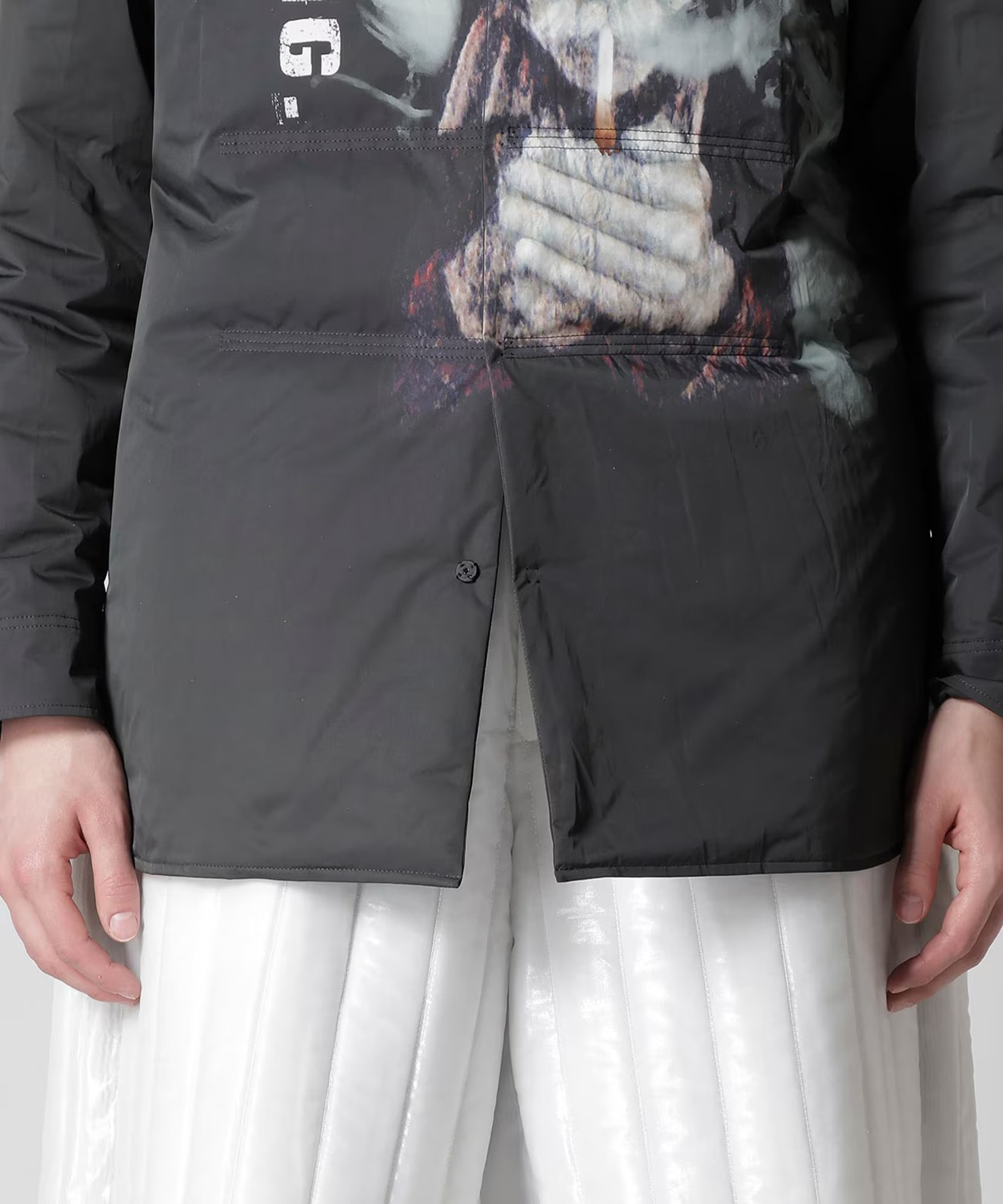 TOBACCO OLD MAN PRINTED PADDED BLOUSE Yohji Yamamoto