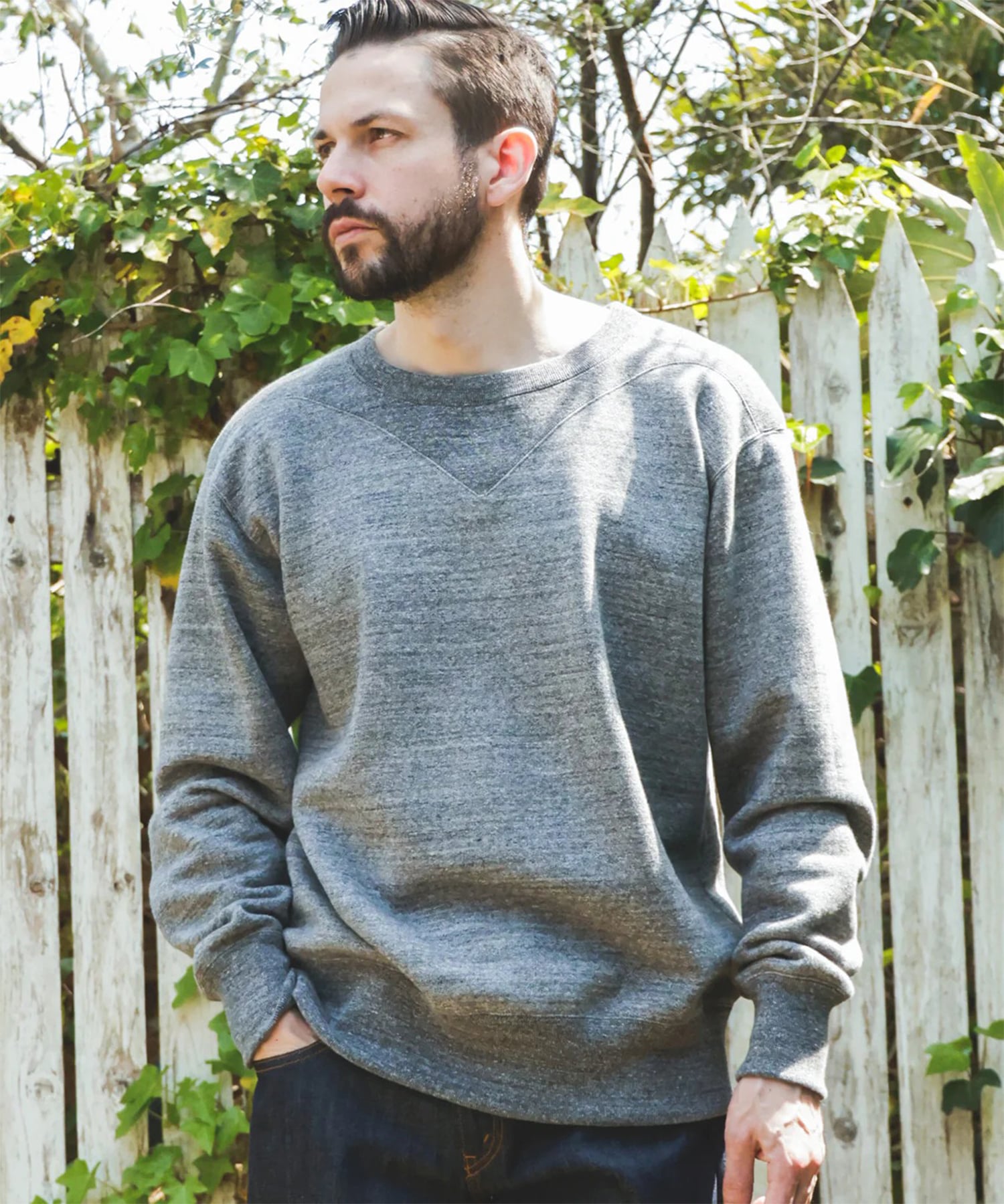 FRENCH TERRY RAFFY COTTON /GUSSET YOKE SHIRT MR.OLIVE