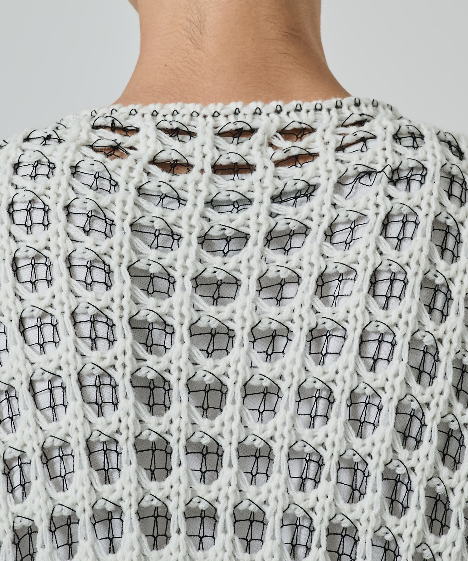 メッシュアシンメトリーニット sulvam