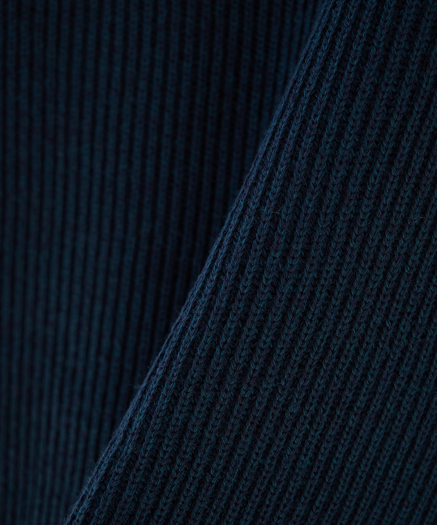 SOLID WOOL RIB POLO ZIP UP CARDIGAN BATONER