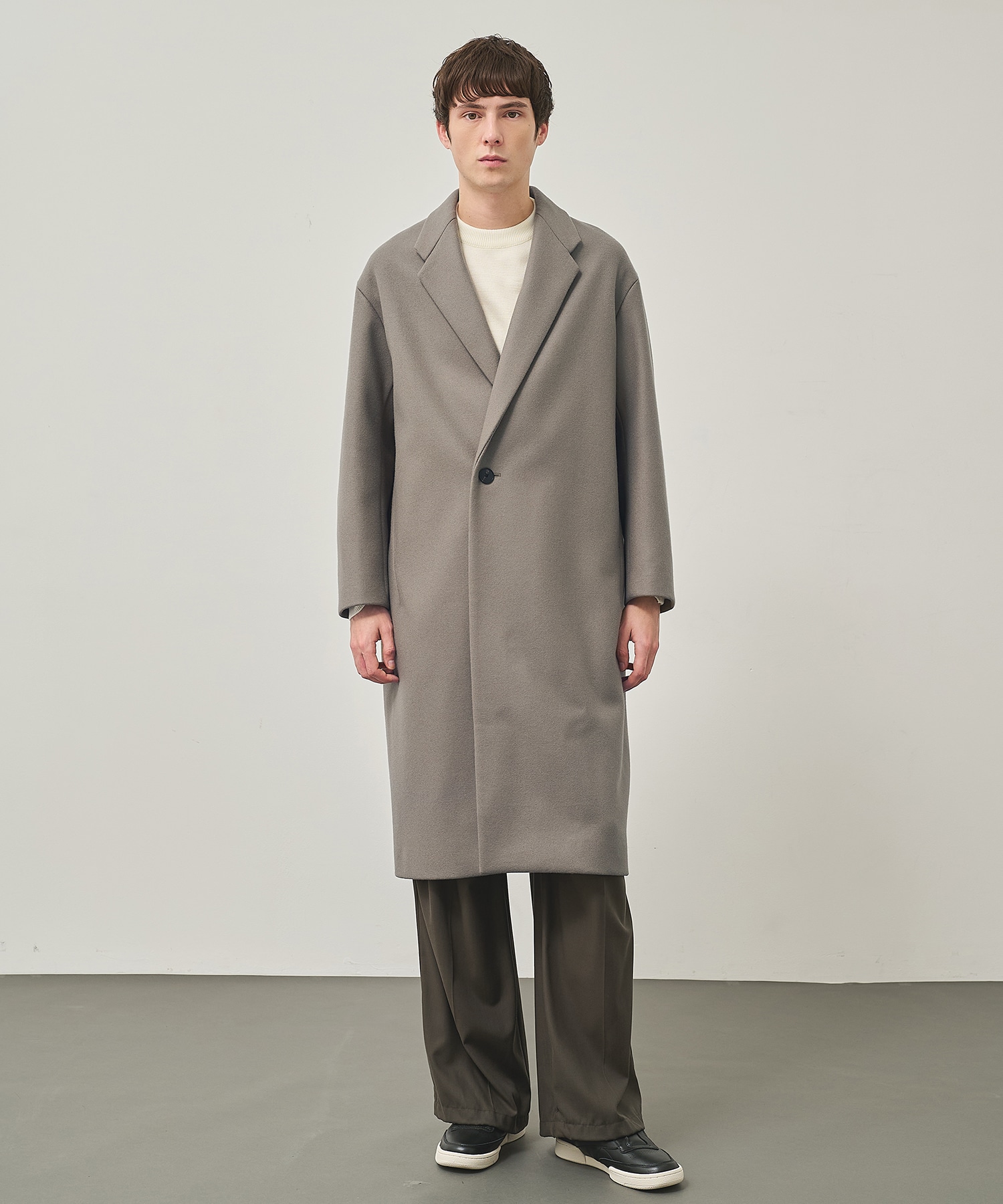 Super140 Wool Melton Over Chester Coat STUDIOUS