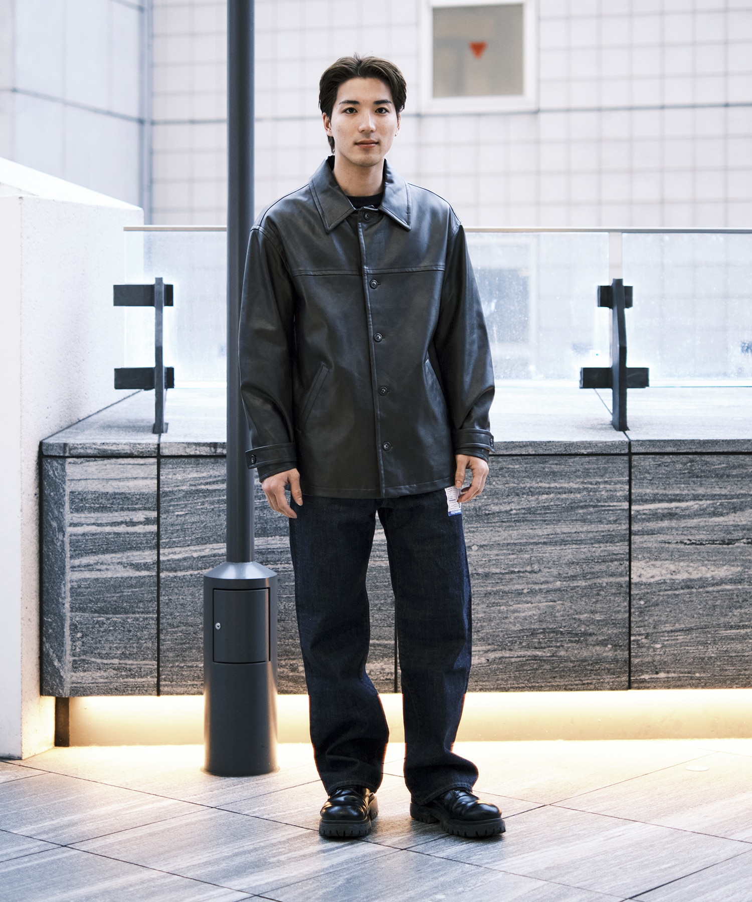 別注 FAKE LEATHER CAR COAT｜JieDa