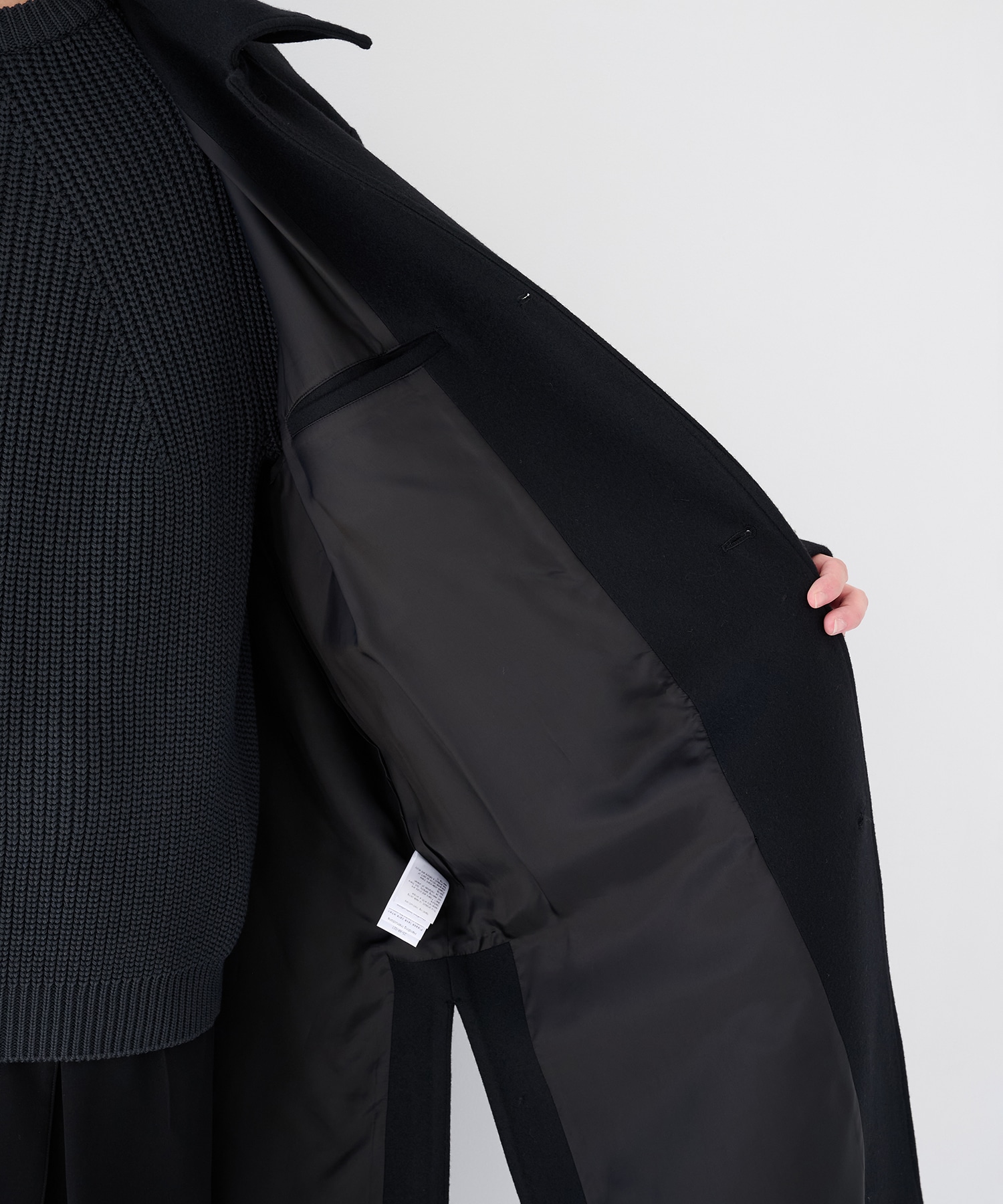 Lamb Wool Melton Layerd Long Coat CULLNI