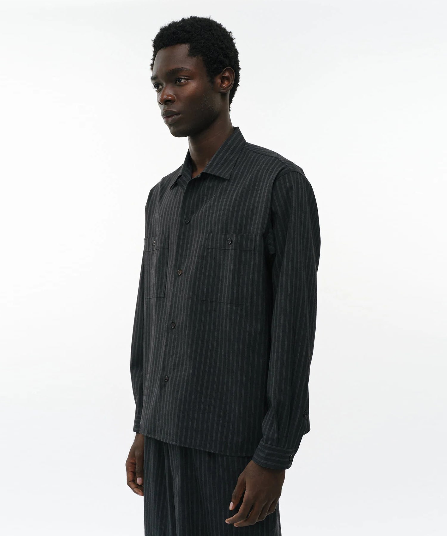 2/72ウールトロピカルワッシャー / ダブルポケットオープンカラーシャツ MARKAWARE/marka