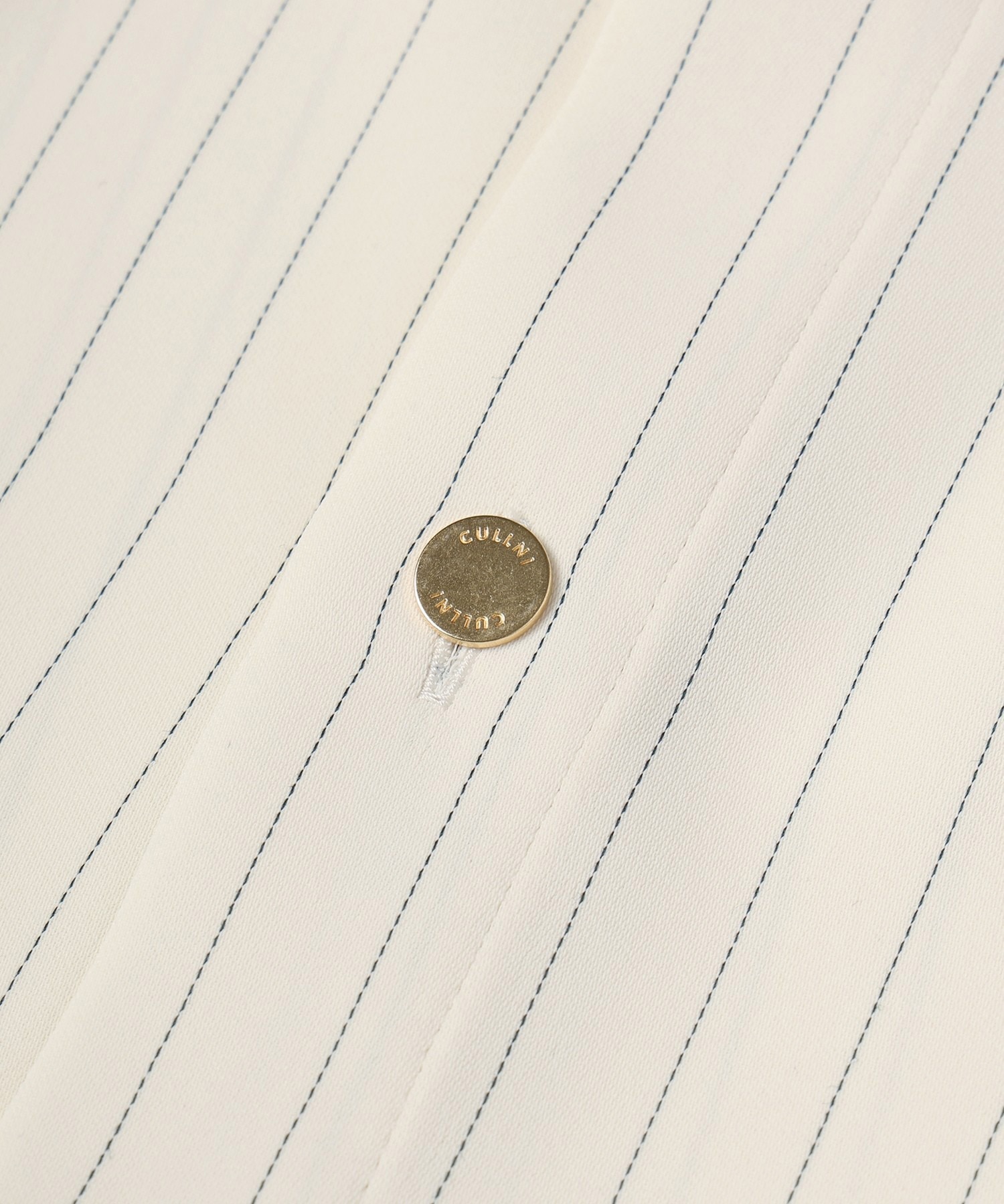 Stripe Double Cloth Chin Tab Long Sleeve Shirt CULLNI