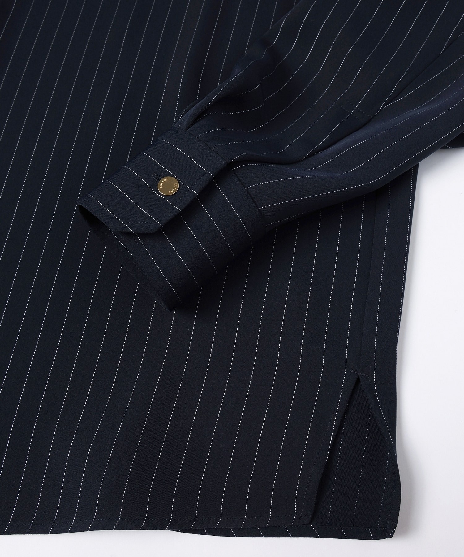 Stripe Double Cloth Chin Tab Long Sleeve Shirt CULLNI