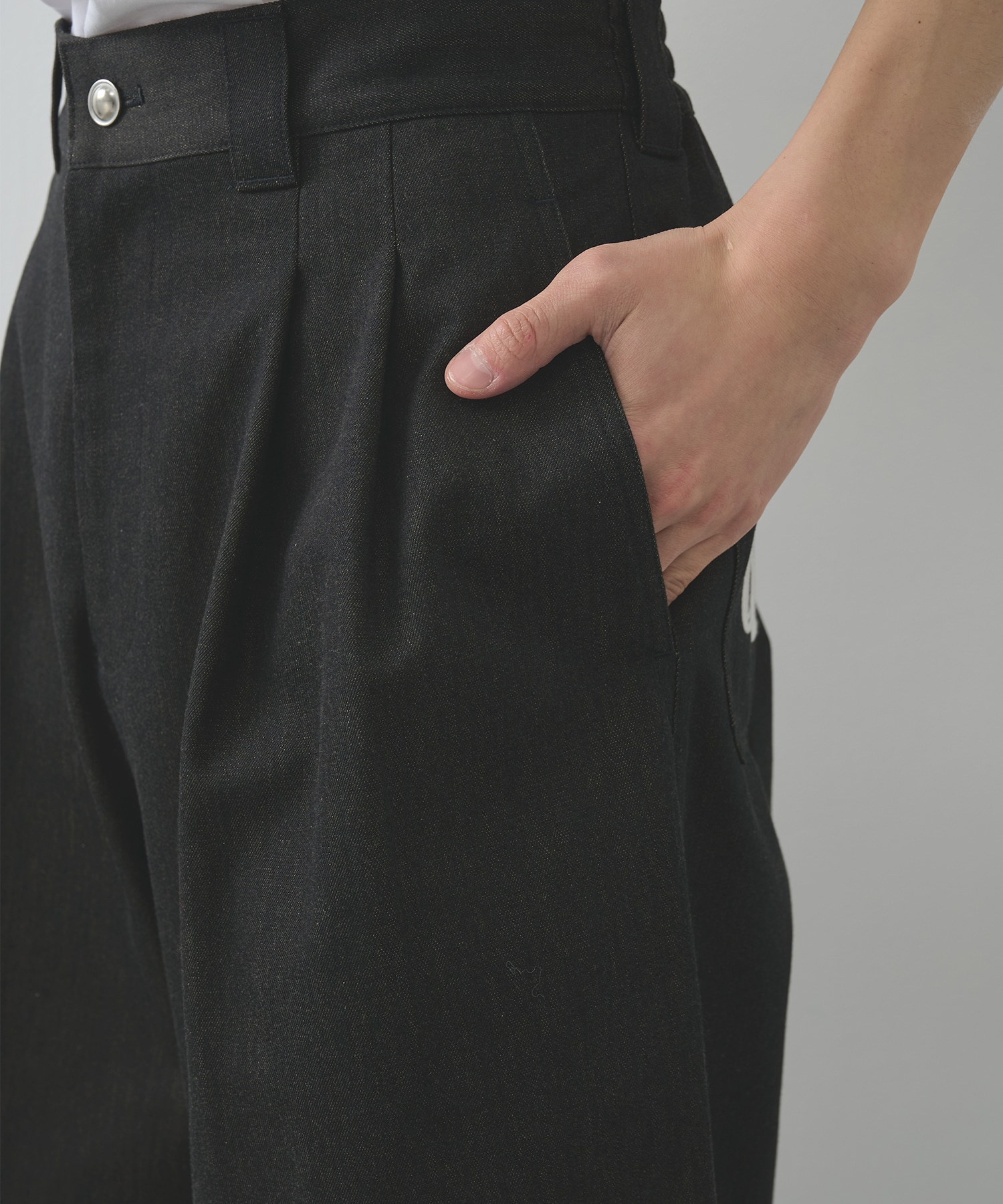 別注 denim easy half pants sulvam