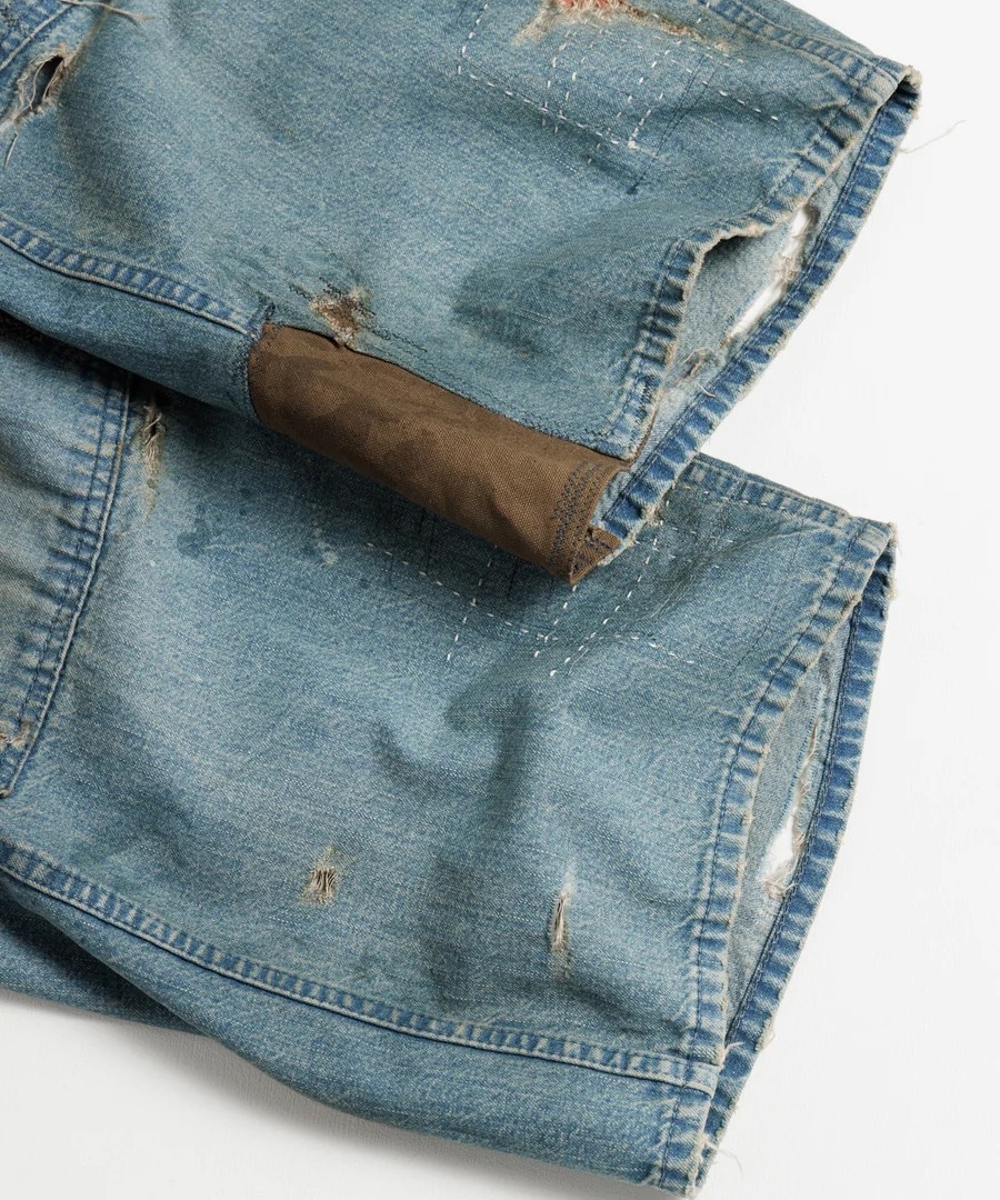 REMAKED DOUBLEKNEE DENIM PAINTER PANTS ANACHRONORM
