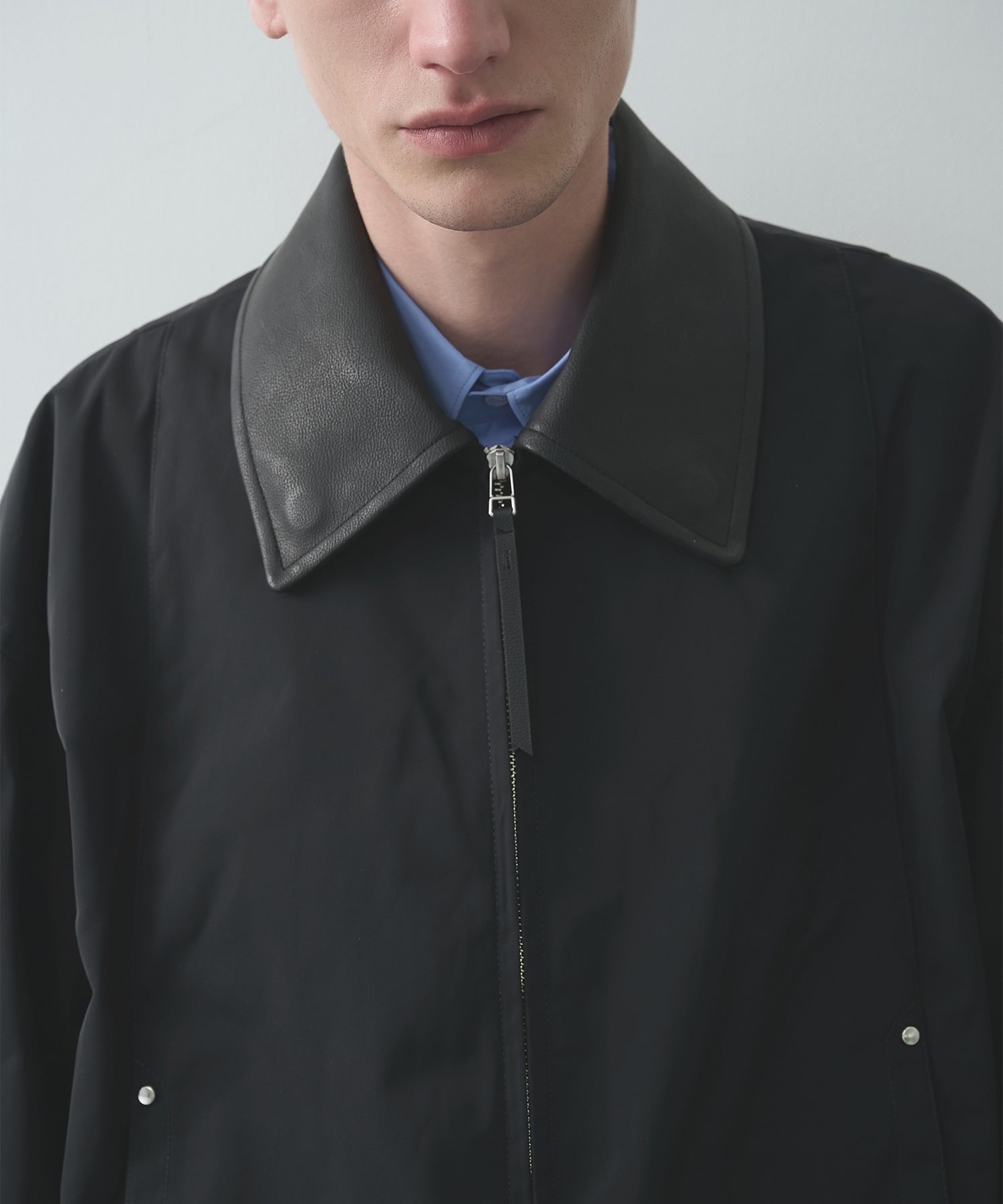 Leather collar Balloon Blouson STUDIOUS