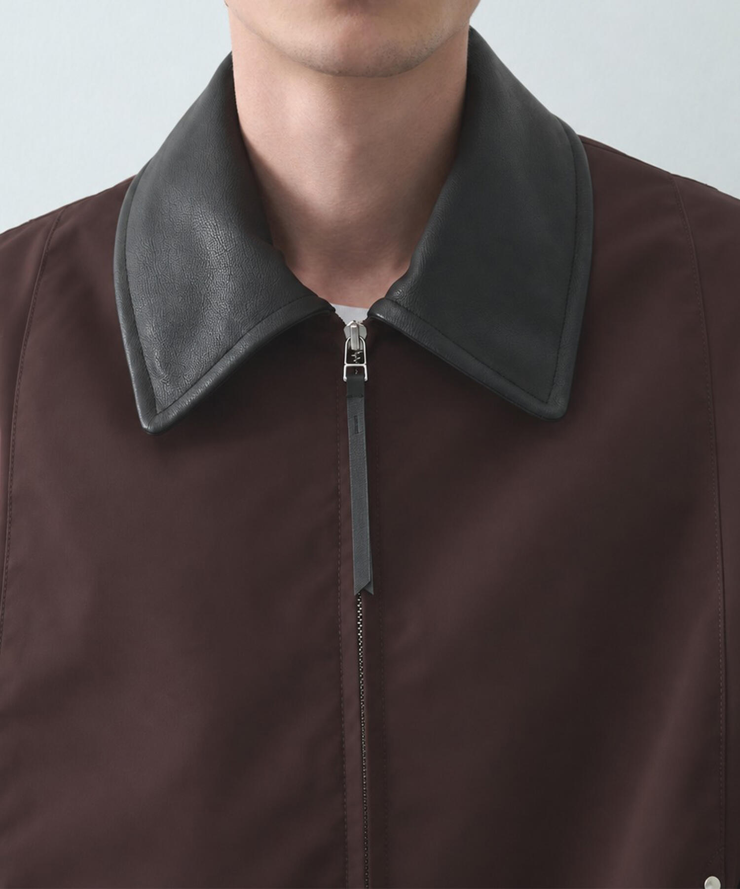 Leather collar Balloon Blouson STUDIOUS