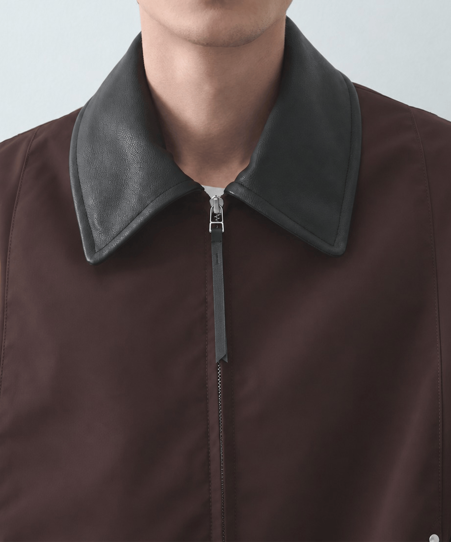 Leather collar Balloon Blouson STUDIOUS