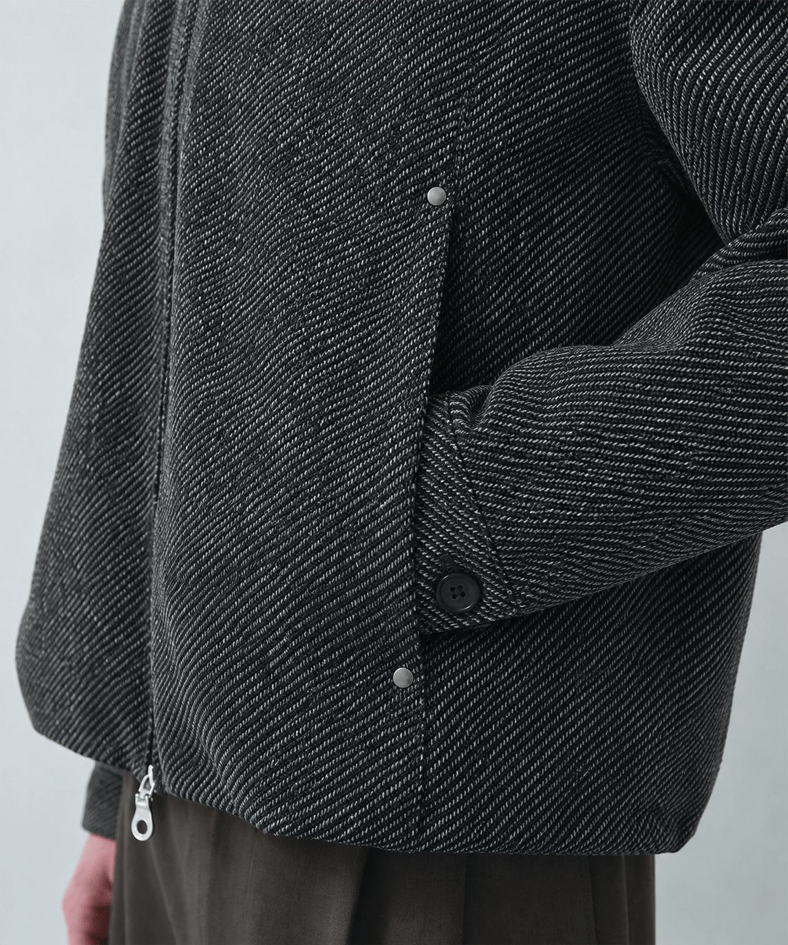 Leather collar Balloon Blouson STUDIOUS