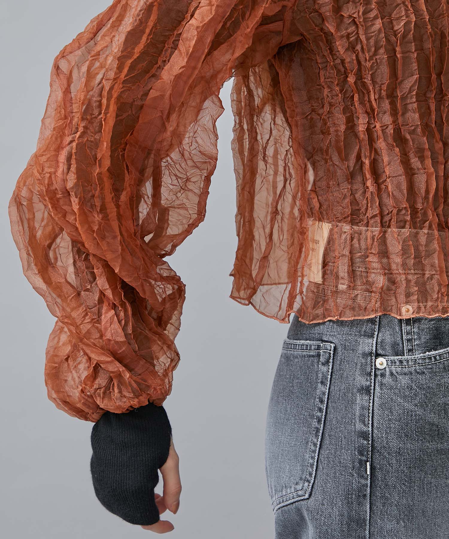 Recycle Organdy Pleats Top / LEINWANDE - シャツ/ブラウス(長袖/七分)