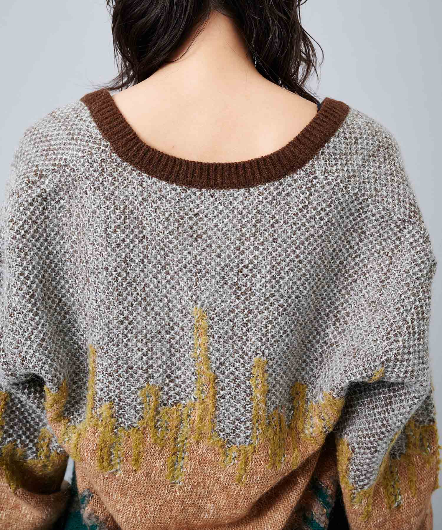 Water mirror knit sweater｜STUDIOUS