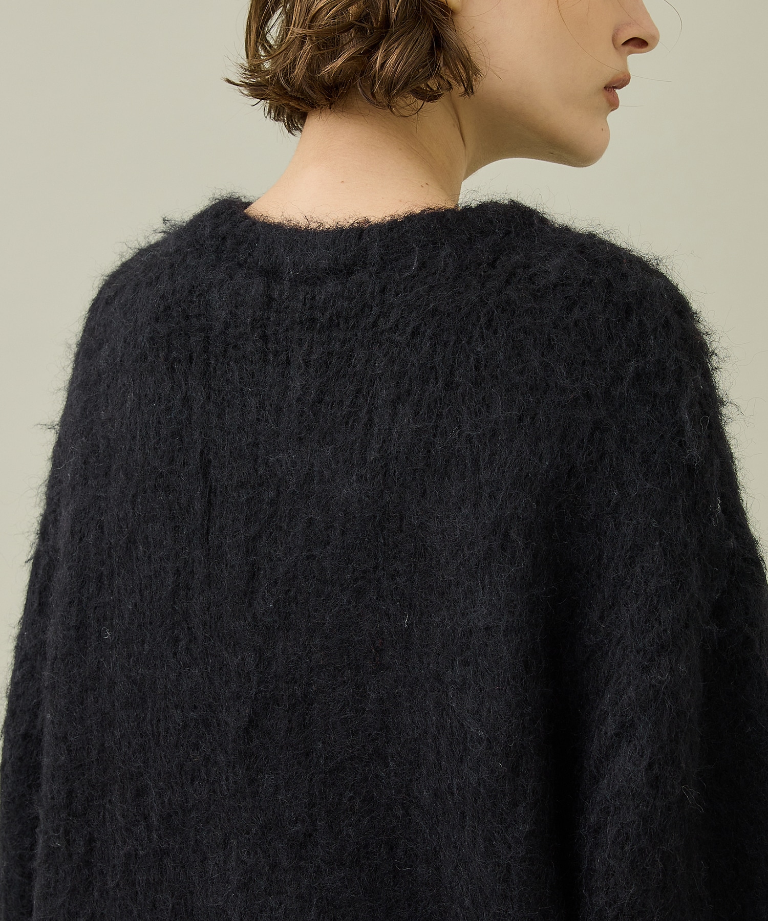 【Chikashitsu +】shaggy knit (black)(正規品)