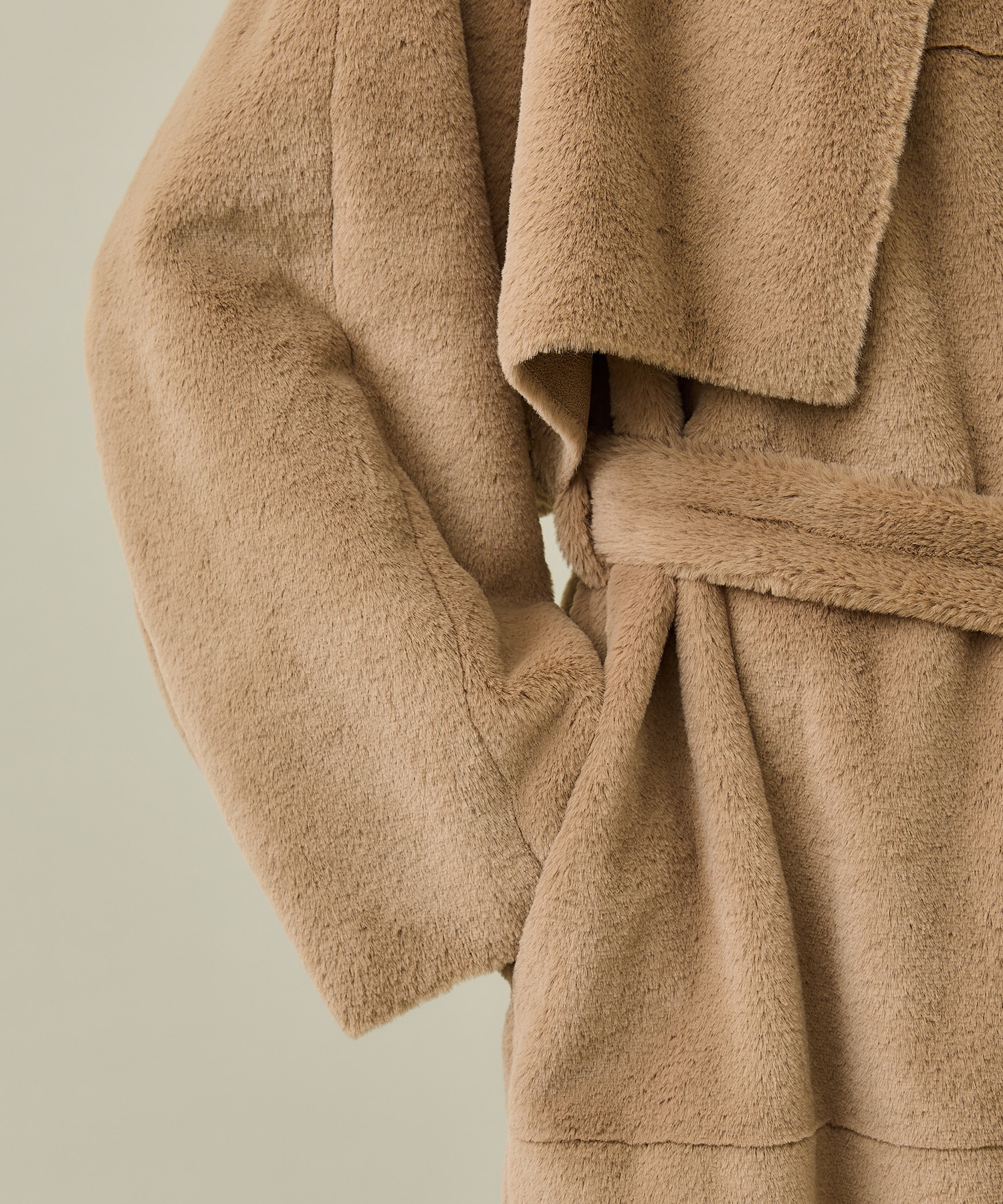 【AMERI】MANY WAY USEFUL BOA COAT / BEIGE