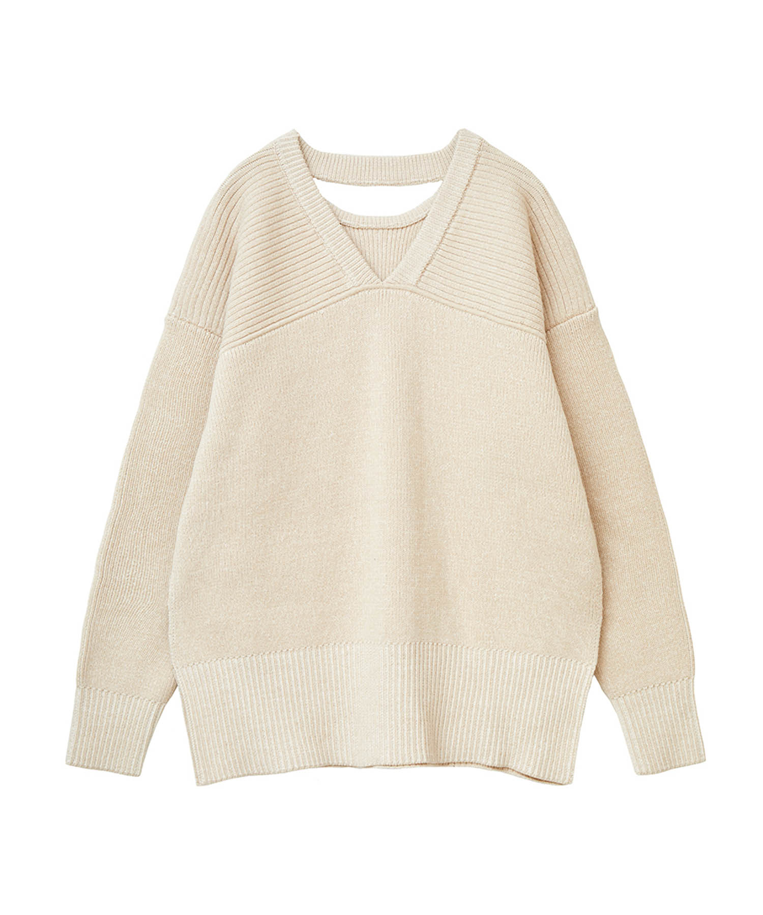 W FACE CUT NECK WIDE KNIT TOPS(1 IVORY): CLANE: WOMENS｜ STUDIOUS