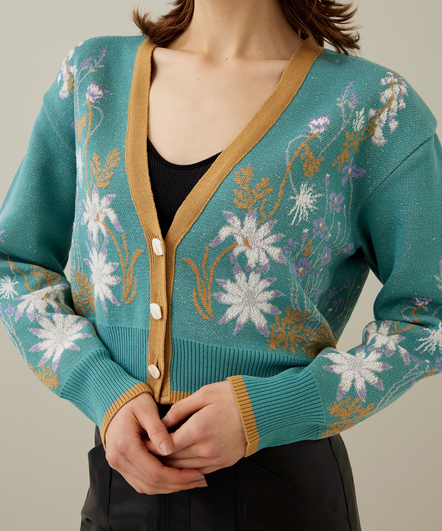 Garden flower knit cardigan(FREE LIGHT BLUE): MURRAL: WOMENS