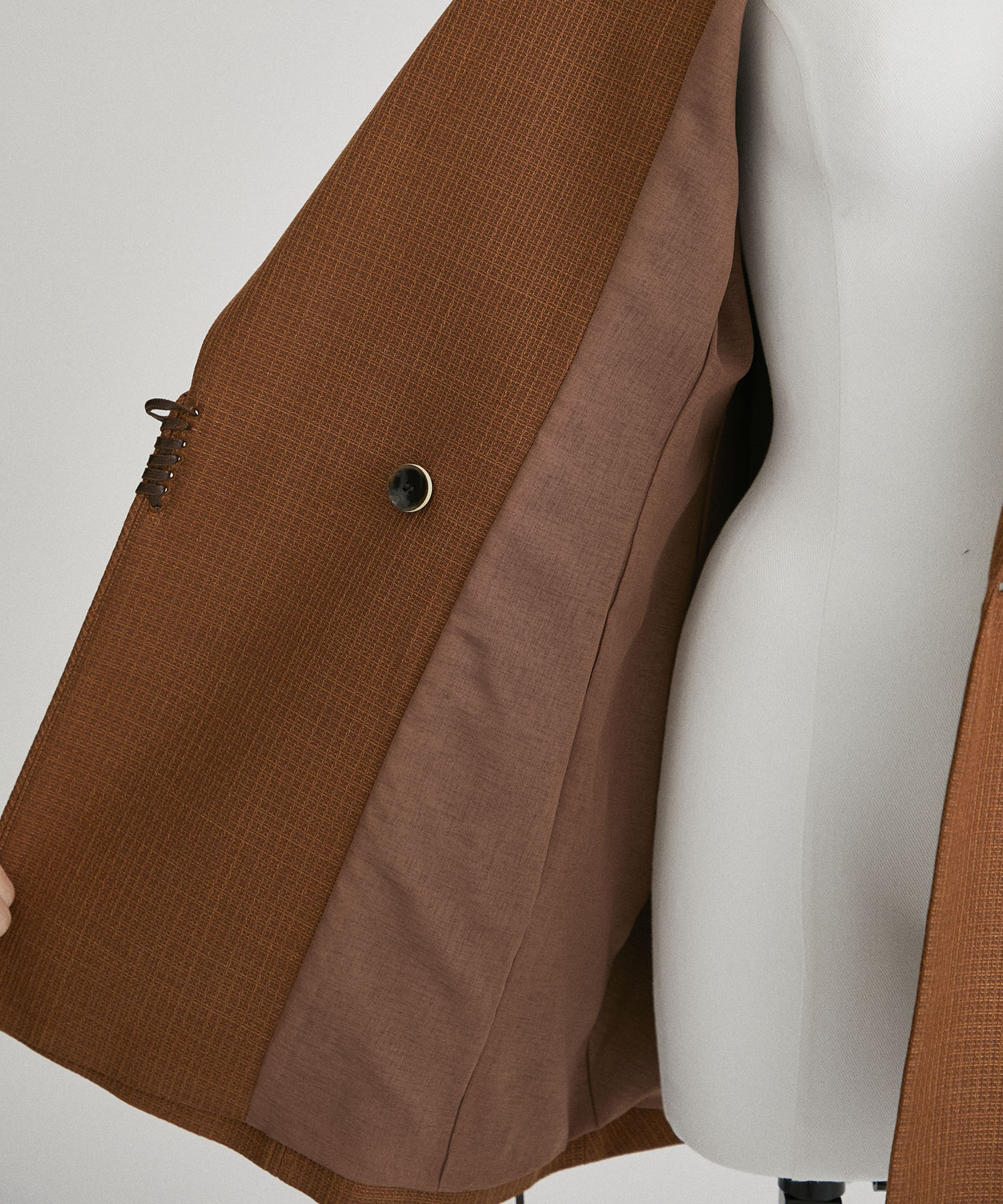 Geometric Silk Cotton Jacquard Double Beasted Jacket Mame Kurogouchi
