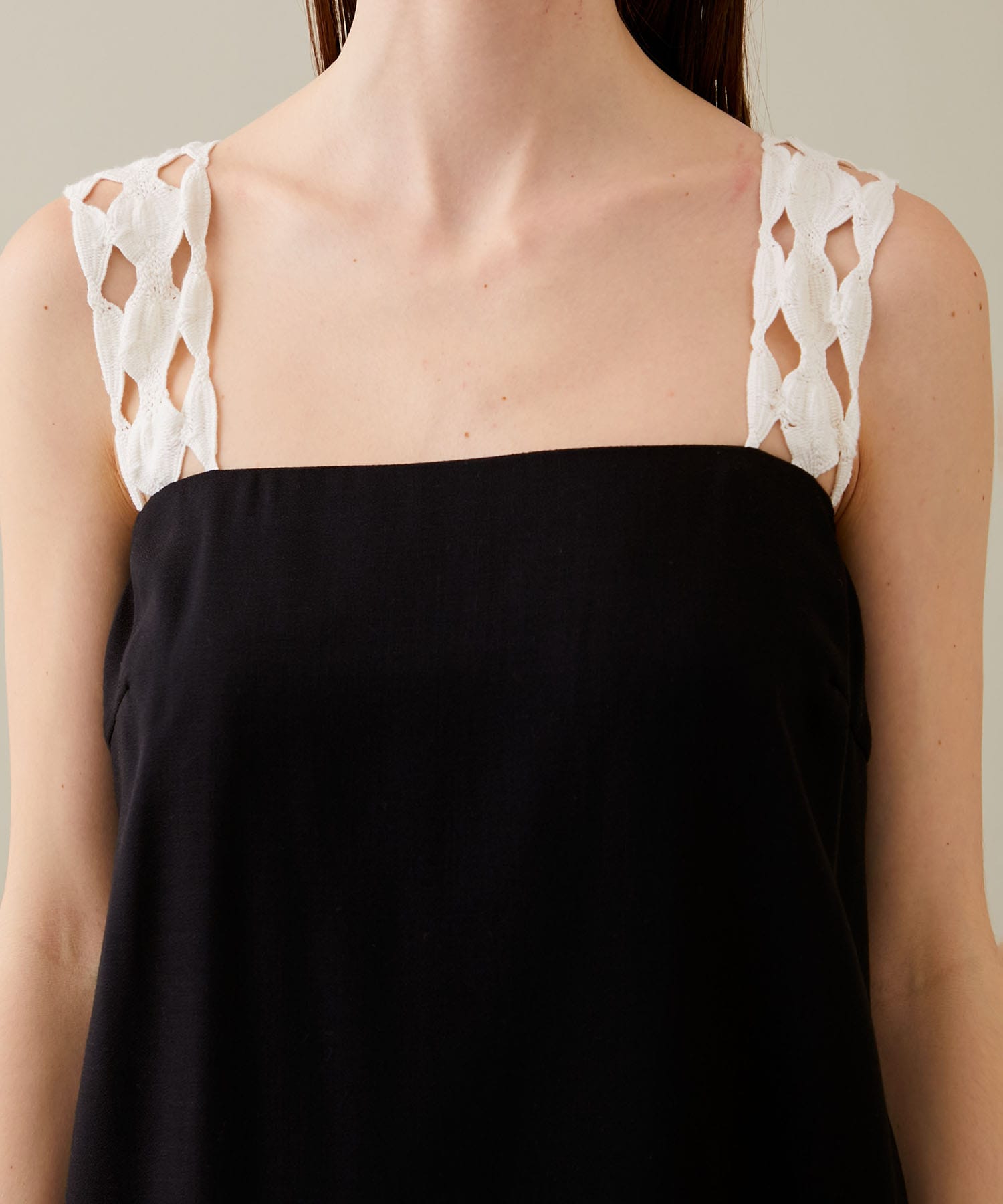Rippeled lace strap dress BK AKIRANAKA