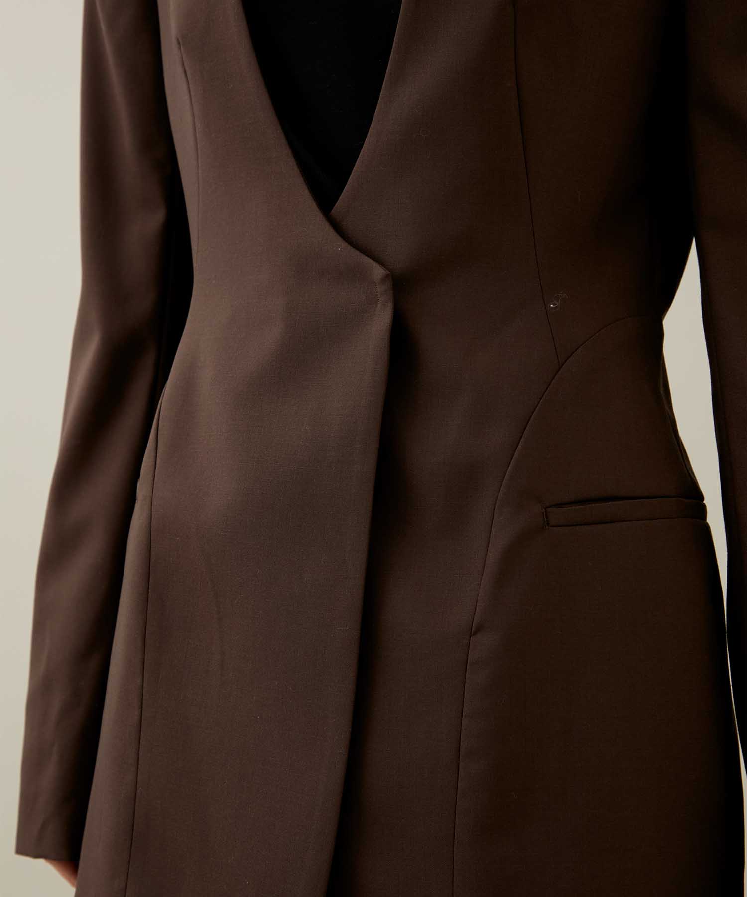 OPEN BACK TAILORED JACKET(1 BROWN): FETICO: WOMENS｜ STUDIOUS